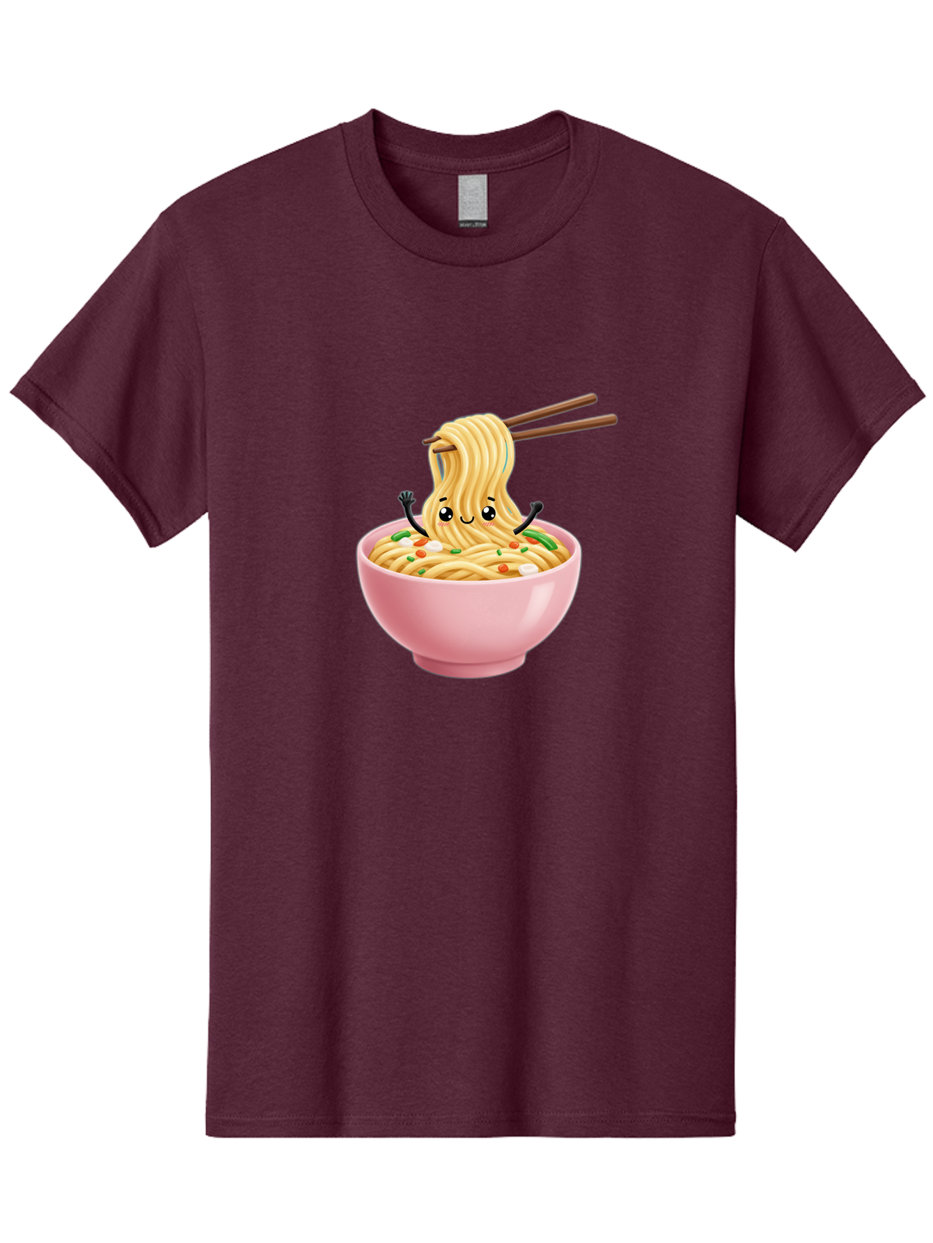 Ramen-Noodle-Character Men'S Graphic Tee, 100% Cotton, Comfortable Casual Summer Wear, Machine Washable, Cartoon Noodles, Ramen Noodles, Noodle Character, Kawaii Food, Cute Noodles, Asian Cuisine, Noodle Bowl, Tasty Noodles, Foodie Art, Bae717 1