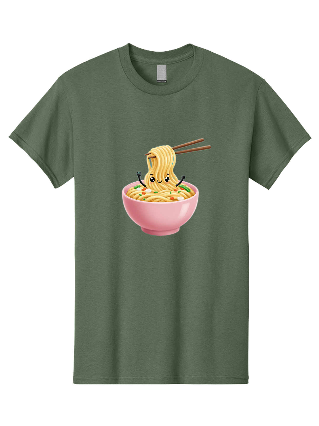 Ramen-Noodle-Character Men'S Graphic Tee, 100% Cotton, Comfortable Casual Summer Wear, Machine Washable, Cartoon Noodles, Ramen Noodles, Noodle Character, Kawaii Food, Cute Noodles, Asian Cuisine, Noodle Bowl, Tasty Noodles, Foodie Art, Bae717 4