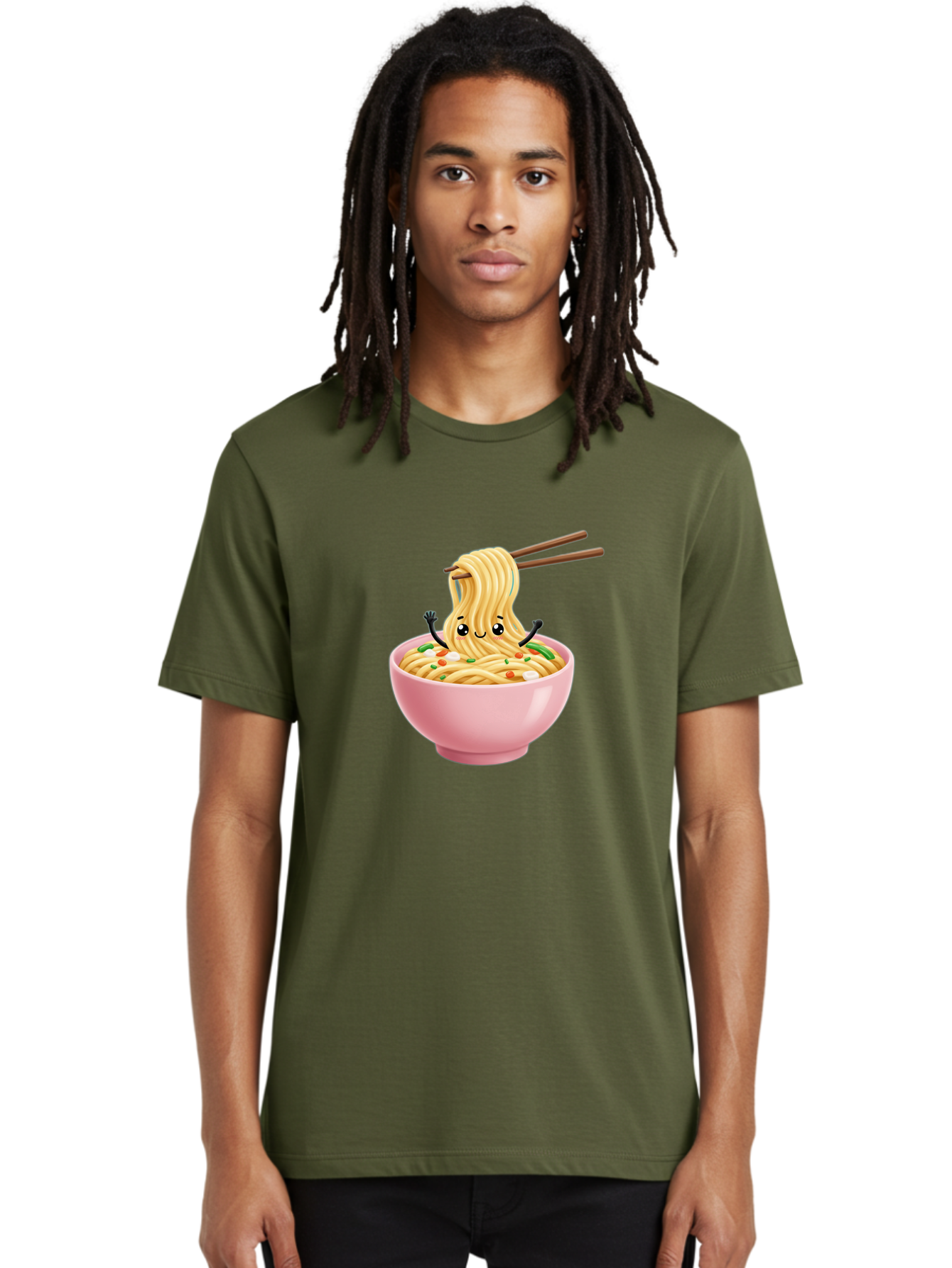 Ramen-Noodle-Character Men'S Graphic Tee, 100% Cotton, Comfortable Casual Summer Wear, Machine Washable, Cartoon Noodles, Ramen Noodles, Noodle Character, Kawaii Food, Cute Noodles, Asian Cuisine, Noodle Bowl, Tasty Noodles, Foodie Art, Bae717 19