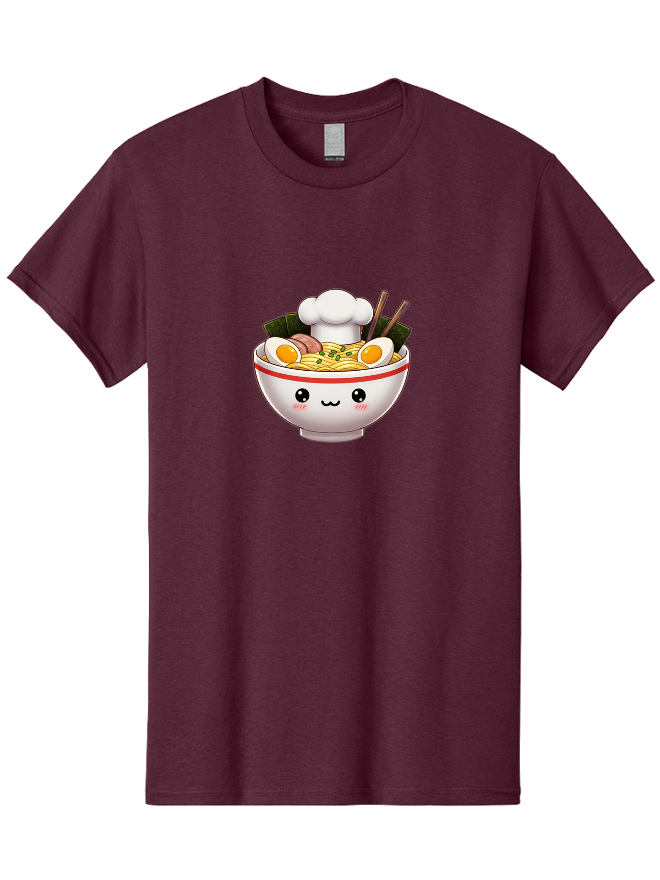 Ramen Men'S Graphic Tee, 100% Cotton, Comfortable Casual Summer Wear, Machine Washable, Cartoon Ramen Bowl, Anime Style Food, Kawaii Character, Delicious Noodles, Boiled Egg, Chopsticks, Savory Meat, Cute Illustration, Japanese Cuisine, Bae728 3