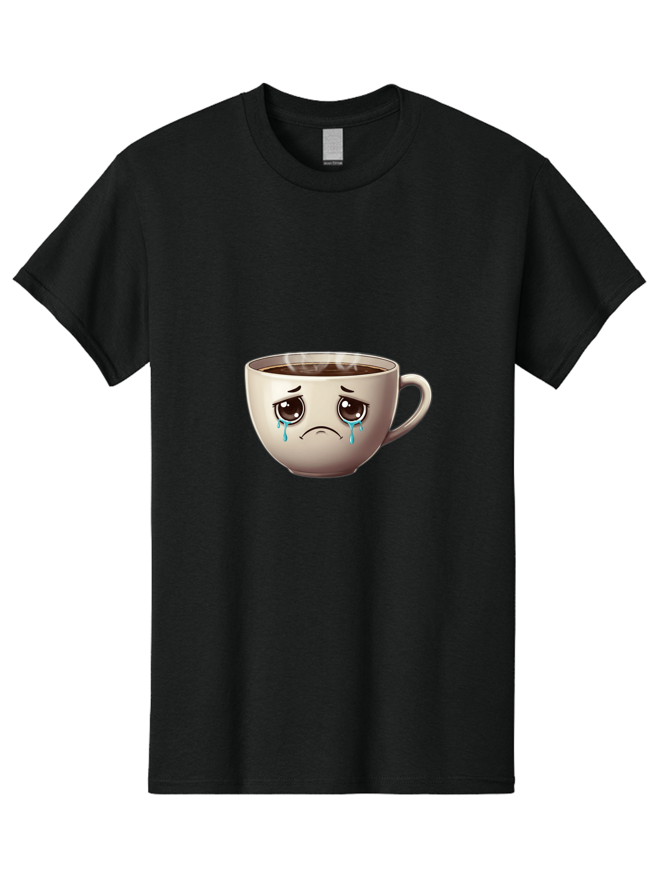Sad-Coffee-Cup-2 Men'S Graphic Tee, 100% Cotton, Comfortable Casual Summer Wear, Machine Washable, Unhappy Coffee Cup, Sad Face, Crying Emoji, Steaming Hot Coffee, Frowning Face, Emotional Beverage, Coffee Lover'S Distress, Tearful Coffee Cup Bae731 8