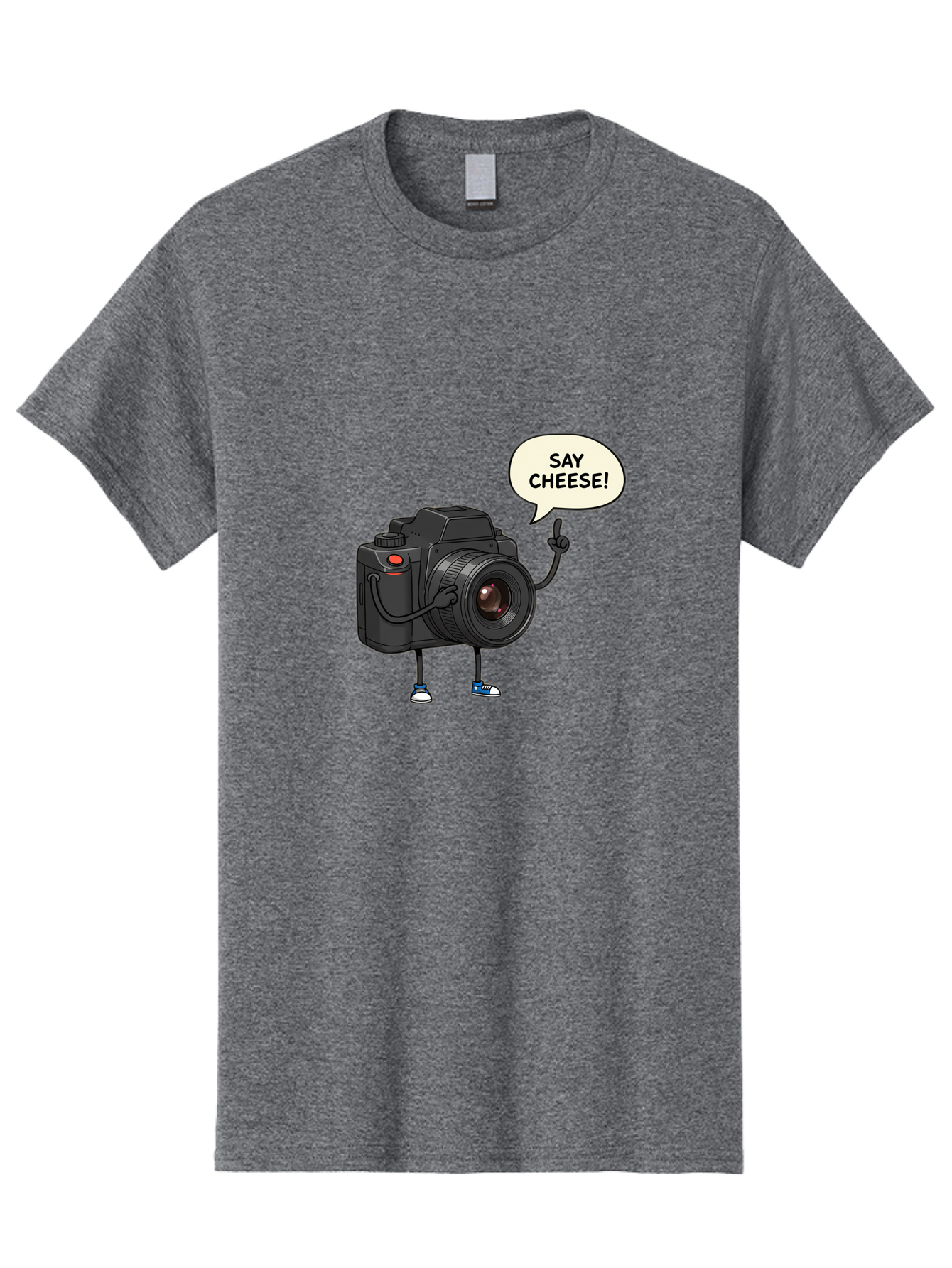 Say-Cheese Men'S Graphic Tee, 100% Cotton, Comfortable Casual Summer Wear, Machine Washable, Cartoon Camera, Funny Character, Photography Humor, Say Cheese!, Camera Character, Comedic Photography, Digital Illustration, Bae734 12