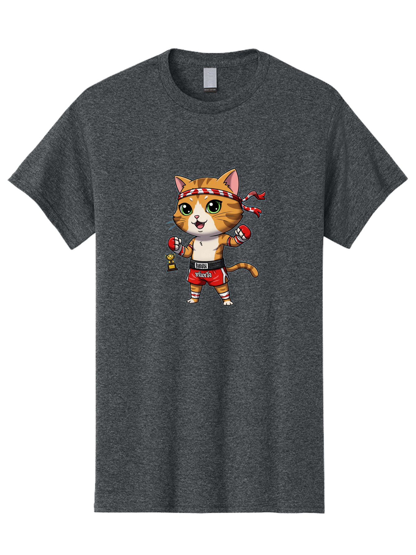 Siamese-Cat Men'S Graphic Tee, 100% Cotton, Comfortable Casual Summer Wear, Machine Washable, Boxing Cat, Cartoon Character, Martial Arts, Funny Animal, Red Boxing Gloves, Dilon Text, Black Belt, Playful Kitty, Adorable Feline, Cartoon Humor Bae736 10