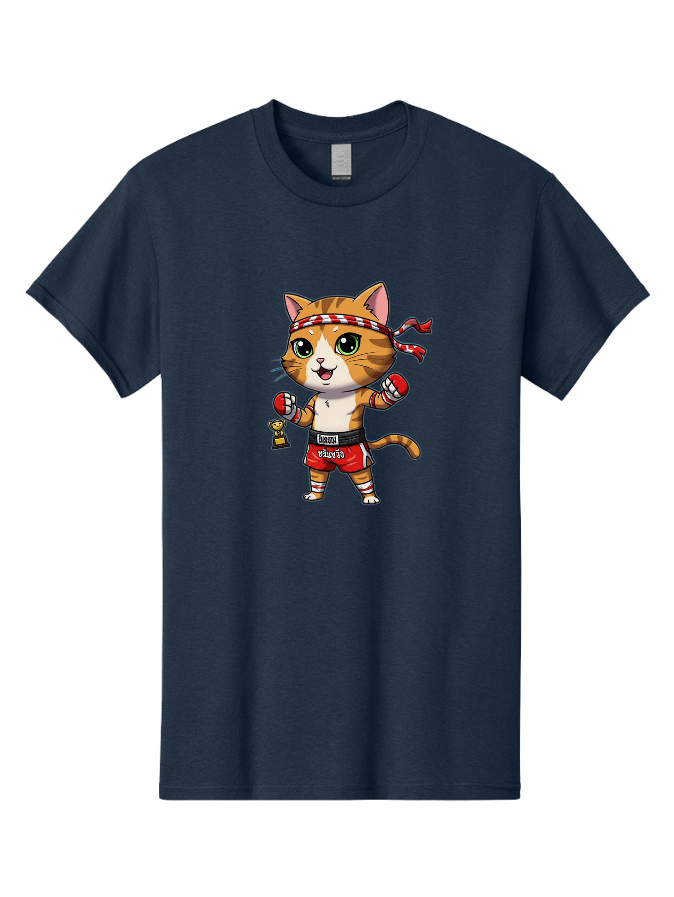 Siamese-Cat Men'S Graphic Tee, 100% Cotton, Comfortable Casual Summer Wear, Machine Washable, Boxing Cat, Cartoon Character, Martial Arts, Funny Animal, Red Boxing Gloves, Dilon Text, Black Belt, Playful Kitty, Adorable Feline, Cartoon Humor Bae736 9