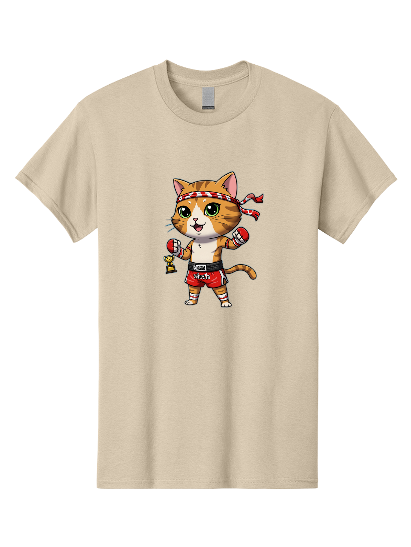 Siamese-Cat Men'S Graphic Tee, 100% Cotton, Comfortable Casual Summer Wear, Machine Washable, Boxing Cat, Cartoon Character, Martial Arts, Funny Animal, Red Boxing Gloves, Dilon Text, Black Belt, Playful Kitty, Adorable Feline, Cartoon Humor Bae736 14