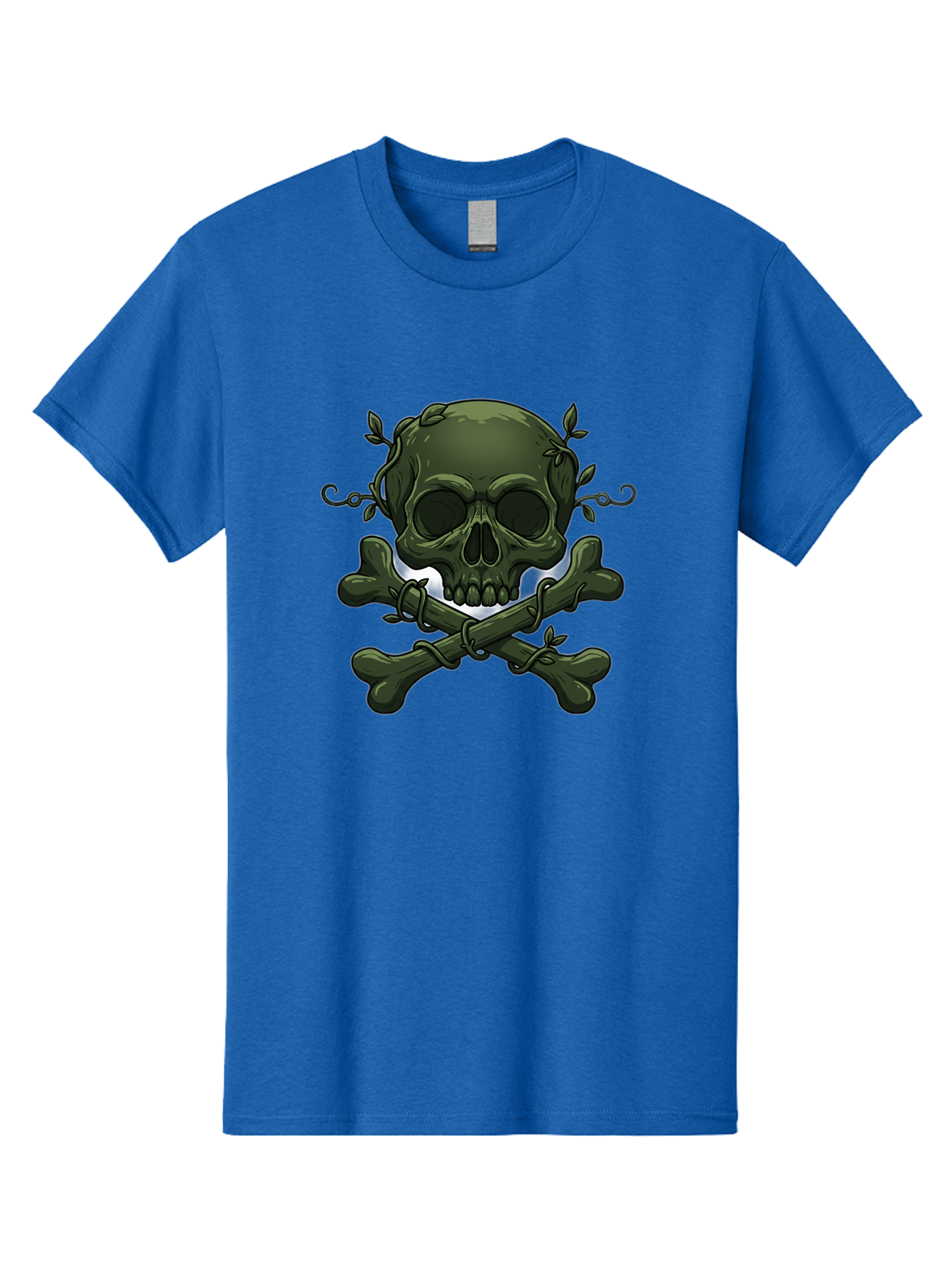 Skull-And-Crossbones-1 Men'S Graphic Tee, 100% Cotton, Comfortable Casual Summer Wear, Machine Washable, Skull And Crossbones, Pirate Symbol, Dark Art, Gothic Design, Skull With Vines, Crossbones With Leaves, Edgy Aesthetic, Grunge Style, Bae737 9