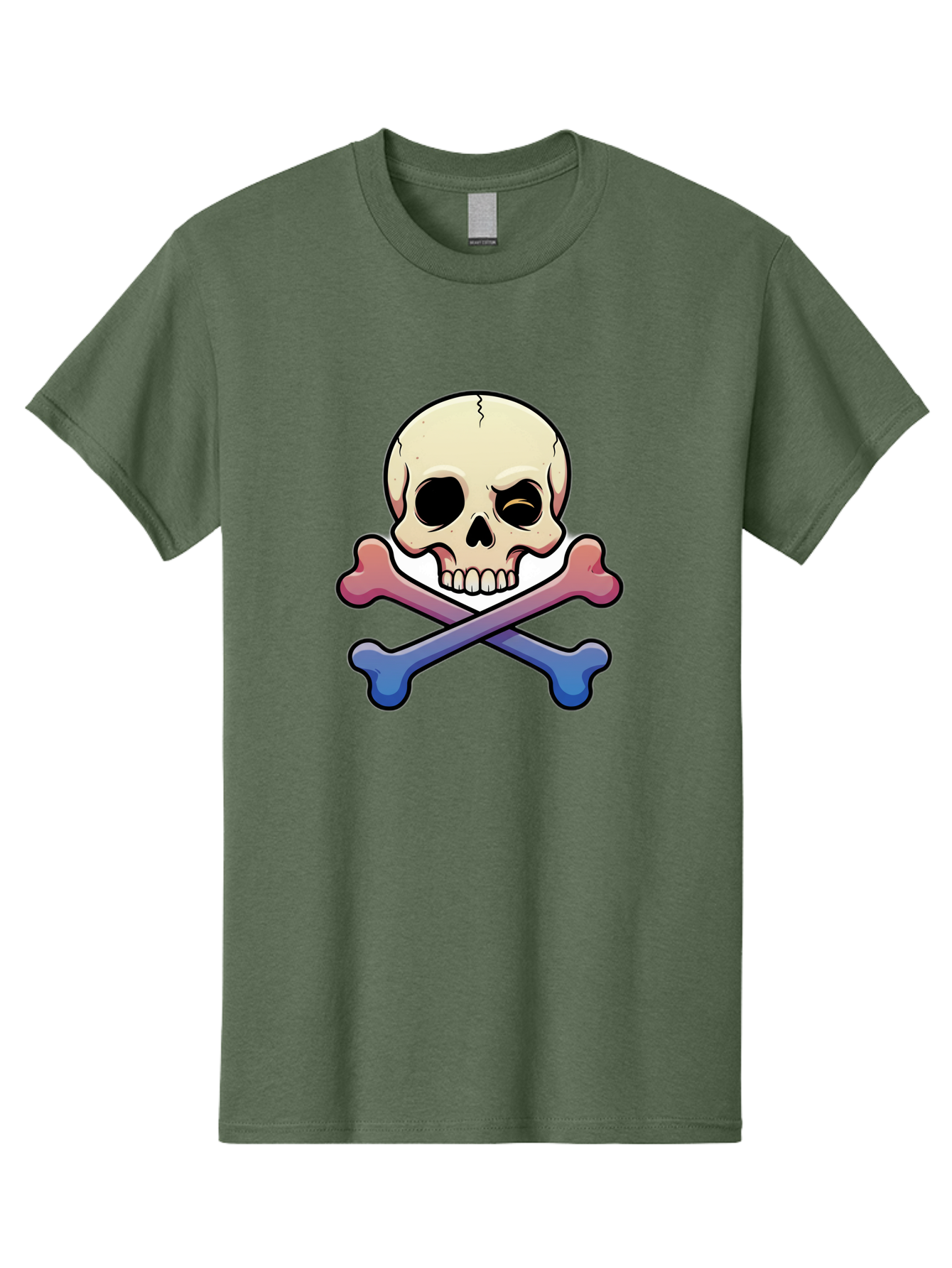 Skull-And-Crossbones Men'S Graphic Tee, 100% Cotton, Comfortable Casual Summer Wear, Machine Washable, Crossed Bones, Human Skull, Poison Symbol, Warning Sign, Cartoon Icon, Grunge Style, Death Symbol, Hazard Warning, Danger Sign, Bae739 8