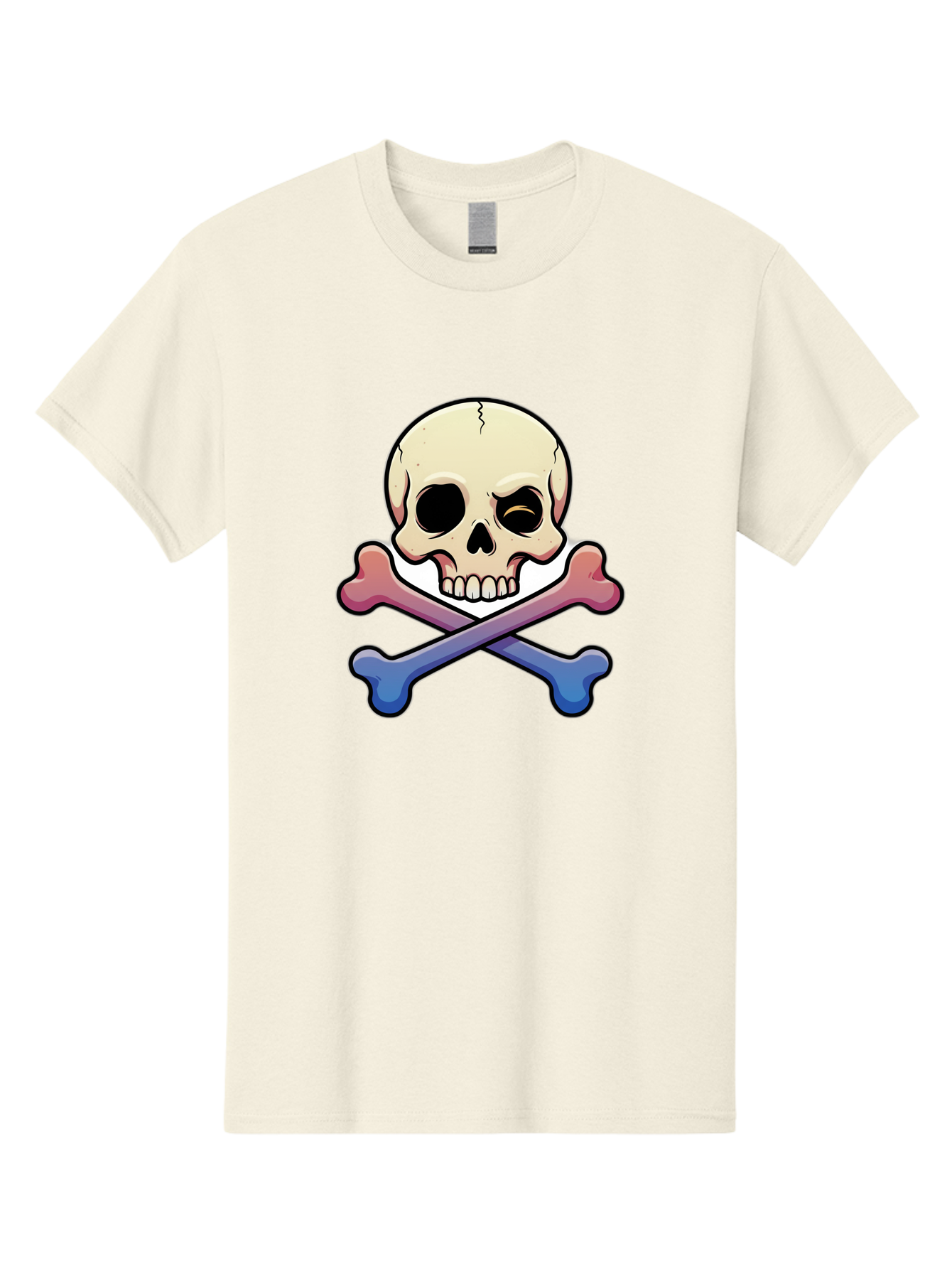 Skull-And-Crossbones Men'S Graphic Tee, 100% Cotton, Comfortable Casual Summer Wear, Machine Washable, Crossed Bones, Human Skull, Poison Symbol, Warning Sign, Cartoon Icon, Grunge Style, Death Symbol, Hazard Warning, Danger Sign, Bae739 6