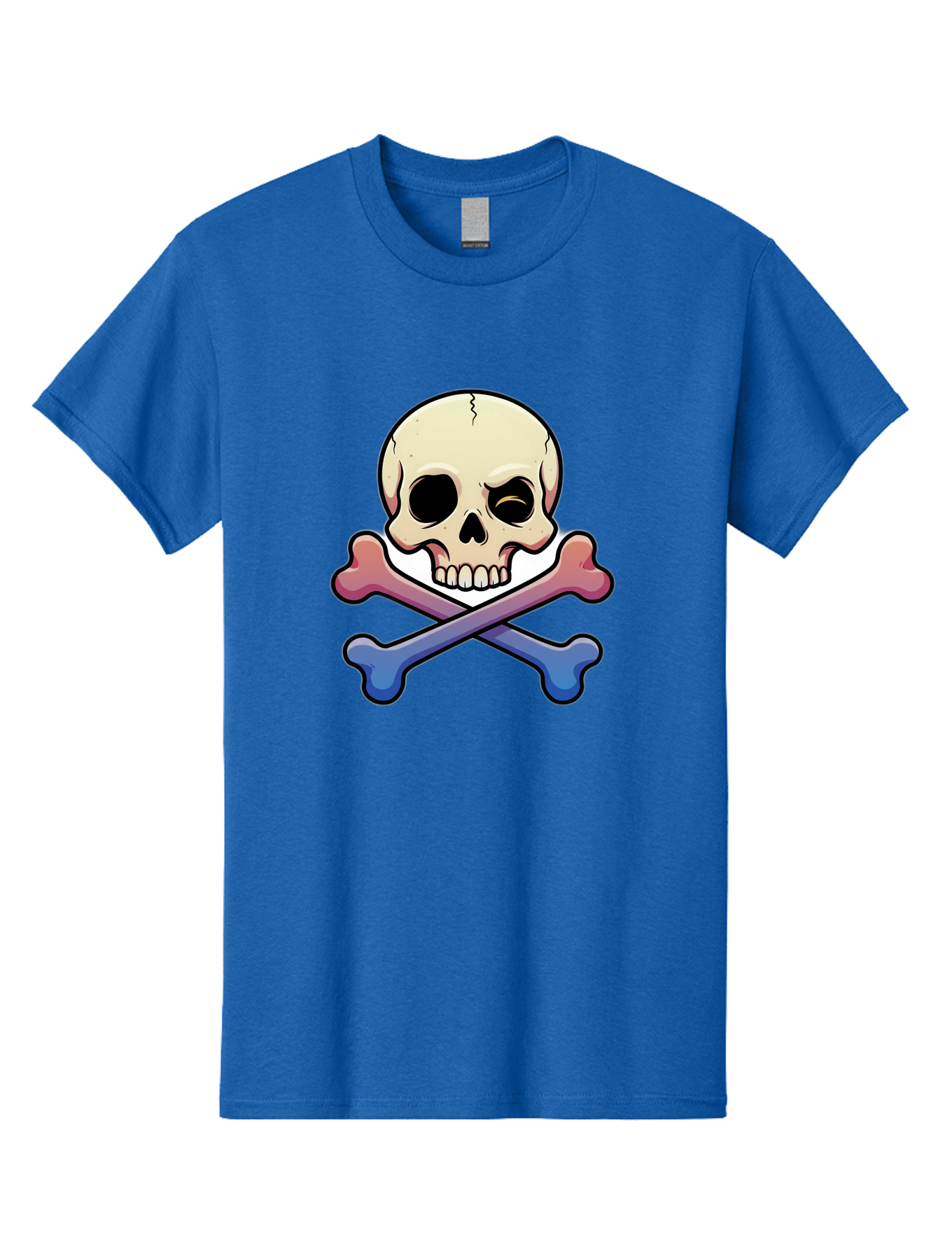 Skull-And-Crossbones Men'S Graphic Tee, 100% Cotton, Comfortable Casual Summer Wear, Machine Washable, Crossed Bones, Human Skull, Poison Symbol, Warning Sign, Cartoon Icon, Grunge Style, Death Symbol, Hazard Warning, Danger Sign, Bae739 15