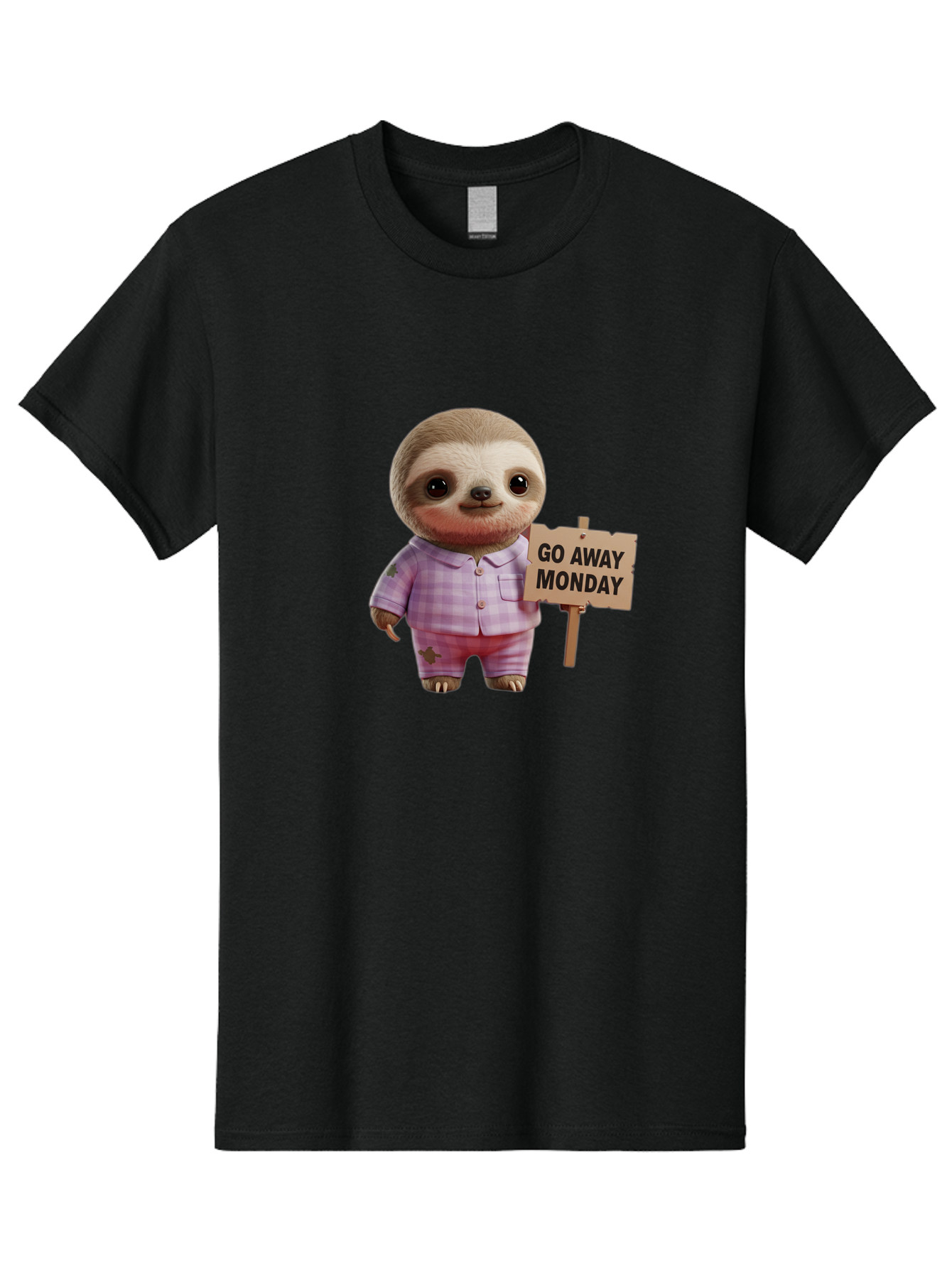 Sloth-Go-Away-Monday Men'S Graphic Tee, 100% Cotton, Comfortable Casual Summer Wear, Machine Washable, Sloth In Pajamas, Cartoon Character, Humorous Illustration, Funny Animal, Monday Motivation, Lazy Sloth, Cute Creature, Playful Design, Bae755 12