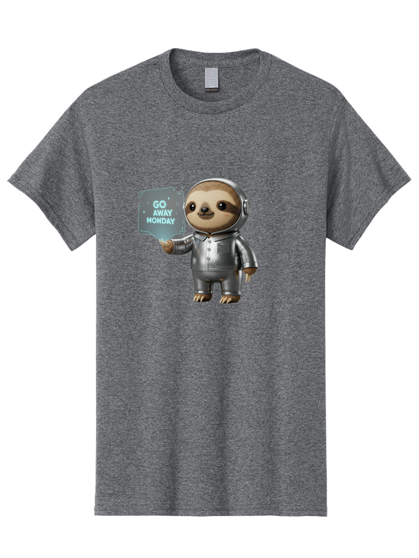 Sloth-In-Space-Suit Men'S Graphic Tee, 100% Cotton, Comfortable Casual Summer Wear, Machine Washable, Sloth In Silver Space Suit, Astronaut Sloth, Motivational Quote, Funny Animal, Humor, Quirky Character, Go Away Monday Bae757 8