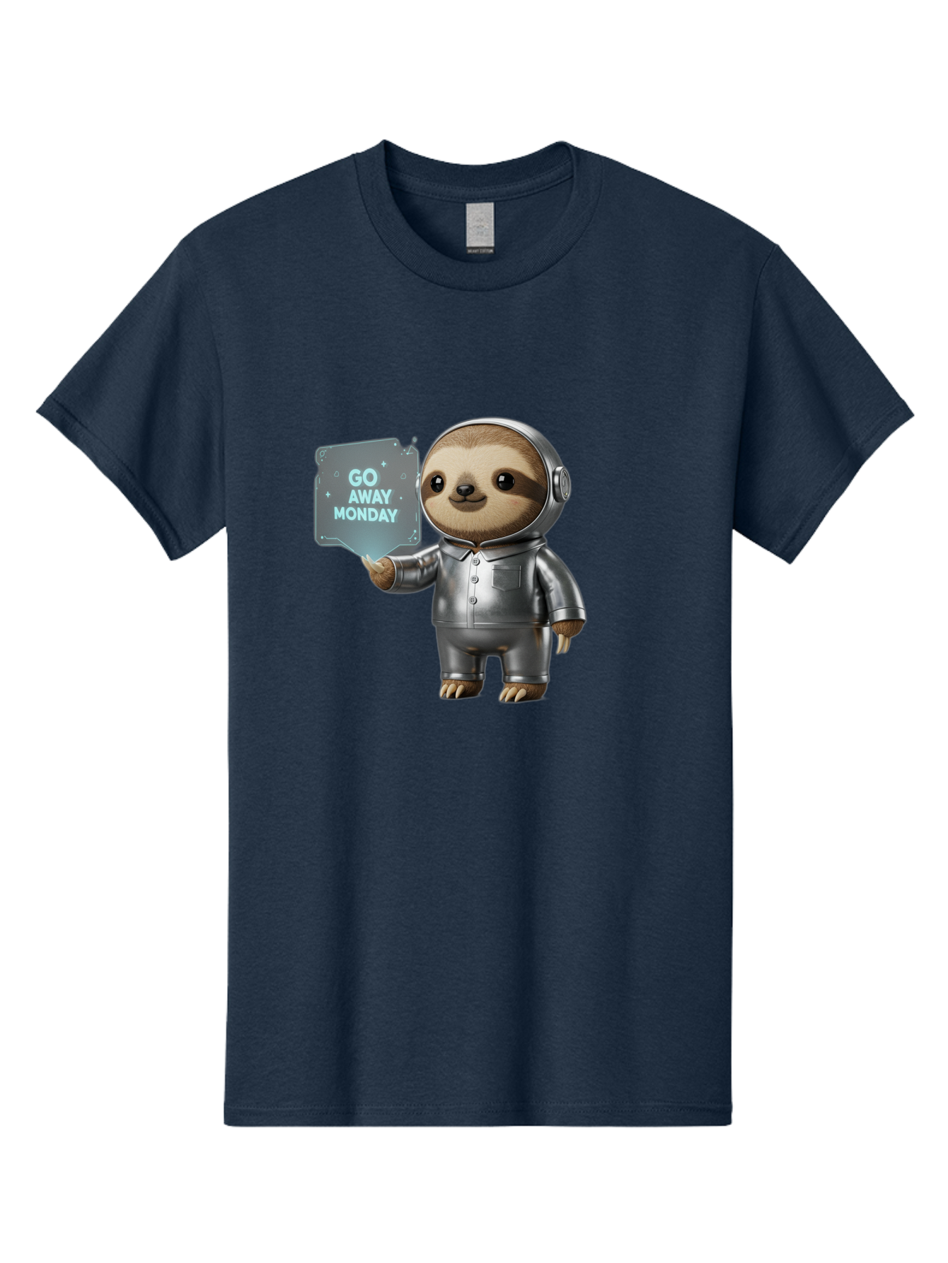 Sloth-In-Space-Suit Men'S Graphic Tee, 100% Cotton, Comfortable Casual Summer Wear, Machine Washable, Sloth In Silver Space Suit, Astronaut Sloth, Motivational Quote, Funny Animal, Humor, Quirky Character, Go Away Monday Bae757 9