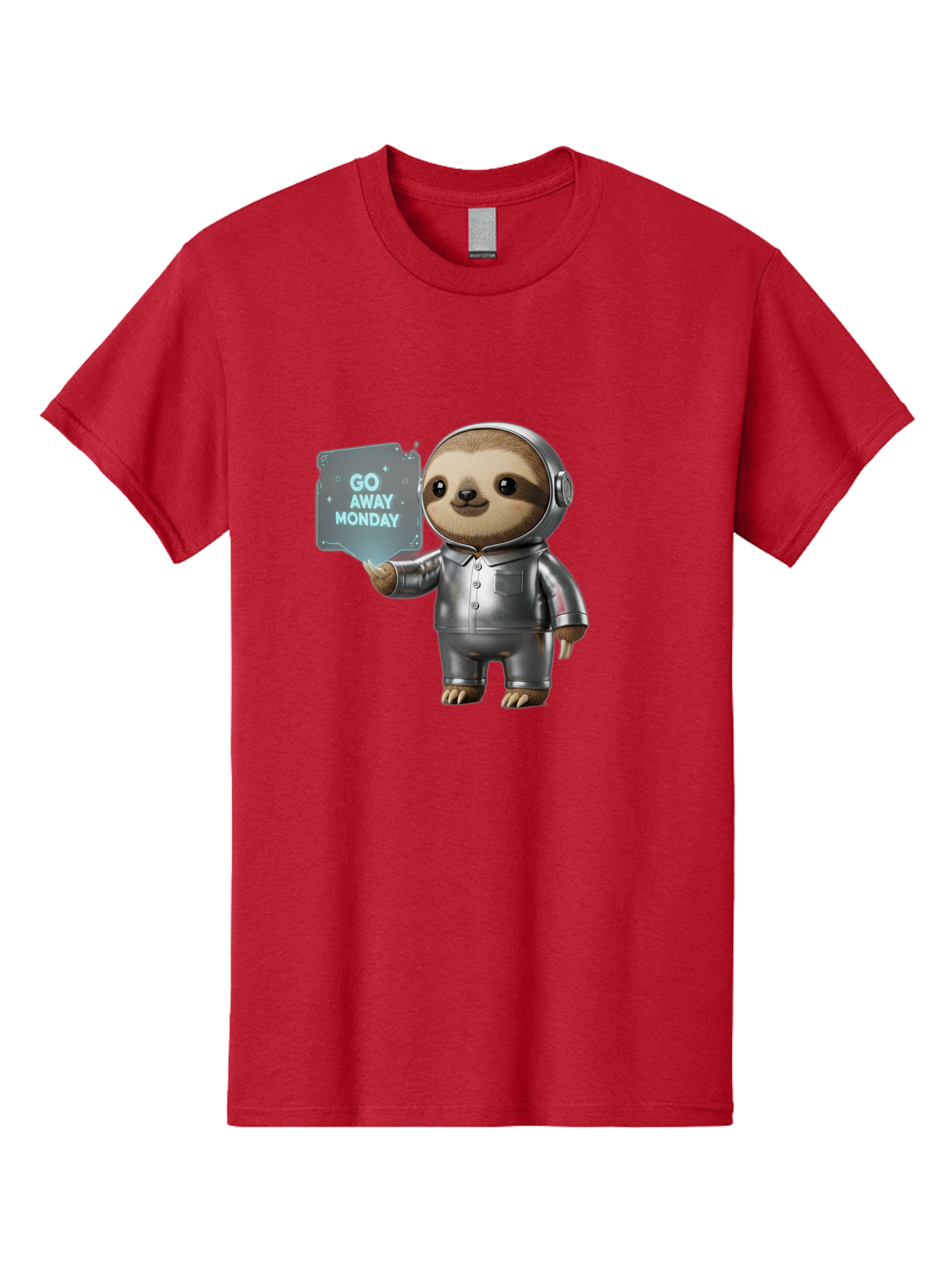 Sloth-In-Space-Suit Men'S Graphic Tee, 100% Cotton, Comfortable Casual Summer Wear, Machine Washable, Sloth In Silver Space Suit, Astronaut Sloth, Motivational Quote, Funny Animal, Humor, Quirky Character, Go Away Monday Bae757 14