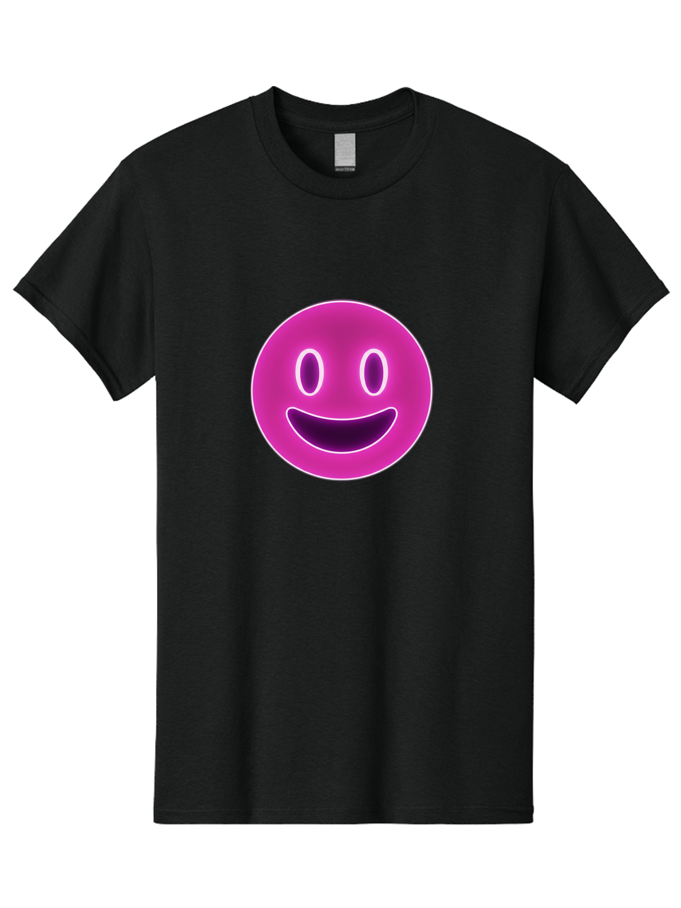 Smiley-Face Men'S Graphic Tee, 100% Cotton, Comfortable Casual Summer Wear, Machine Washable, Smiley Face, Happy Expression, Purple Emoticon, Neon Glow, Simple Design, Positive Vibe, Emotive Icon, Social Media Symbol, Emoticon, Happiness, Bae760 10