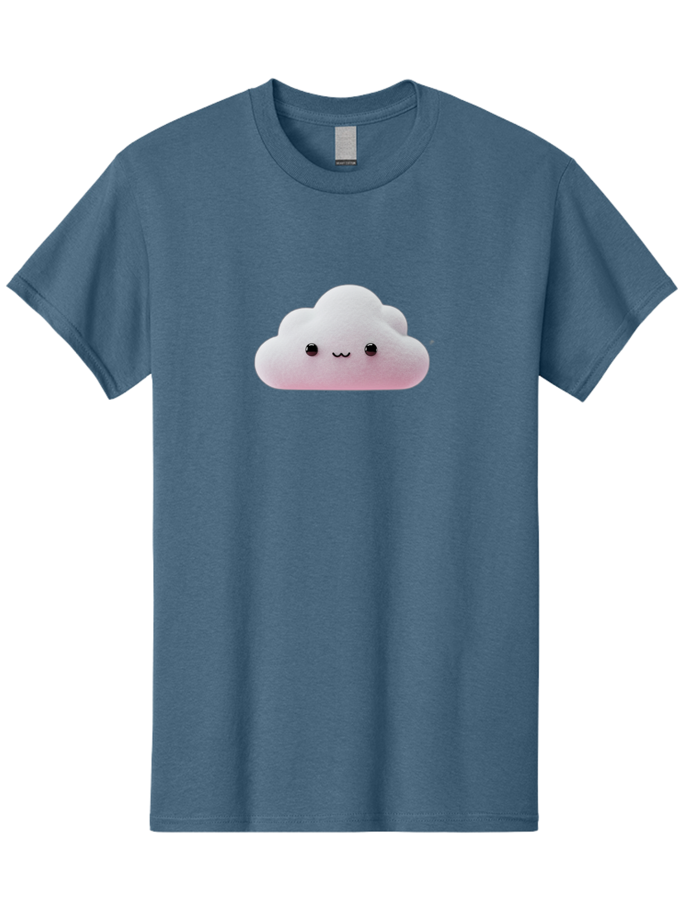 Smiling-Cloud-1 Men'S Graphic Tee, 100% Cotton, Comfortable Casual Summer Wear, Machine Washable, Kawaii Cloud, Cute Cartoon Character, Smiling Face, Fluffy Cloud, Pastel Colors, Adorable Design, Soft Graphics, Childrens Illustration, Bae762 11