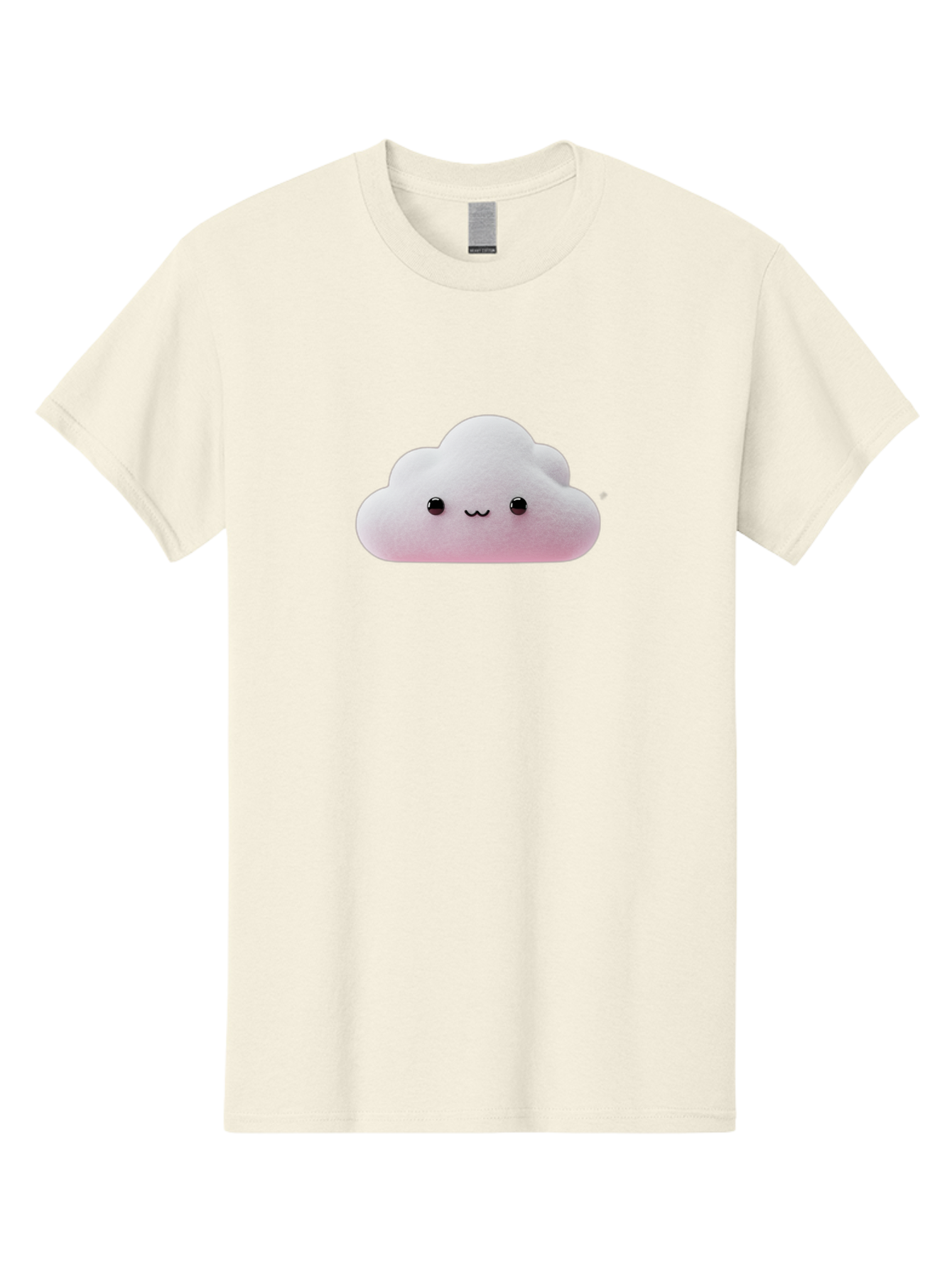 Smiling-Cloud-1 Men'S Graphic Tee, 100% Cotton, Comfortable Casual Summer Wear, Machine Washable, Kawaii Cloud, Cute Cartoon Character, Smiling Face, Fluffy Cloud, Pastel Colors, Adorable Design, Soft Graphics, Childrens Illustration, Bae762 3