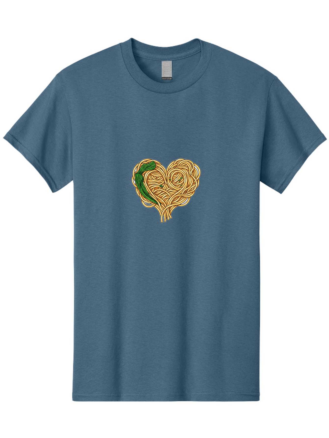 Spaghetti-Heart Men'S Graphic Tee, 100% Cotton, Comfortable Casual Summer Wear, Machine Washable, Spaghetti In Heart Shape, Tangled Noodles, Basil Leaves, Italian Cuisine, Pasta Art, Food Illustration, Culinary Design, Love Theme Bae774 15