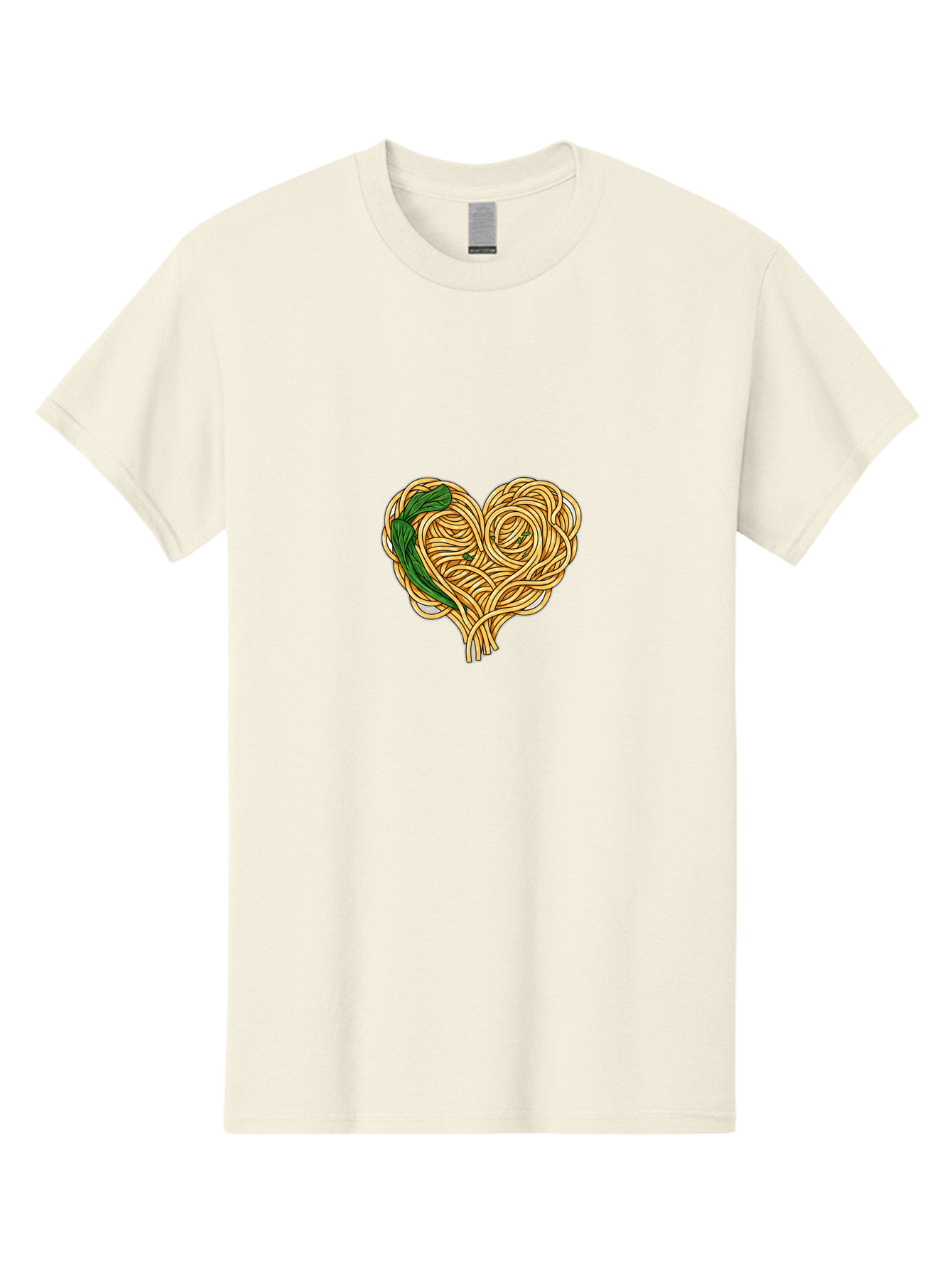 Spaghetti-Heart Men'S Graphic Tee, 100% Cotton, Comfortable Casual Summer Wear, Machine Washable, Spaghetti In Heart Shape, Tangled Noodles, Basil Leaves, Italian Cuisine, Pasta Art, Food Illustration, Culinary Design, Love Theme Bae774 12