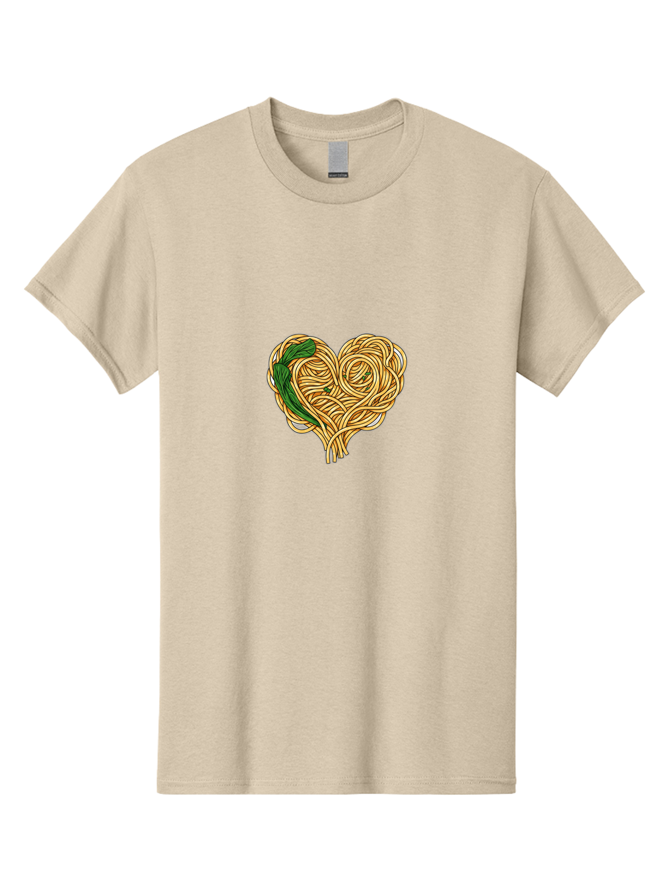 Spaghetti-Heart Men'S Graphic Tee, 100% Cotton, Comfortable Casual Summer Wear, Machine Washable, Spaghetti In Heart Shape, Tangled Noodles, Basil Leaves, Italian Cuisine, Pasta Art, Food Illustration, Culinary Design, Love Theme Bae774 14