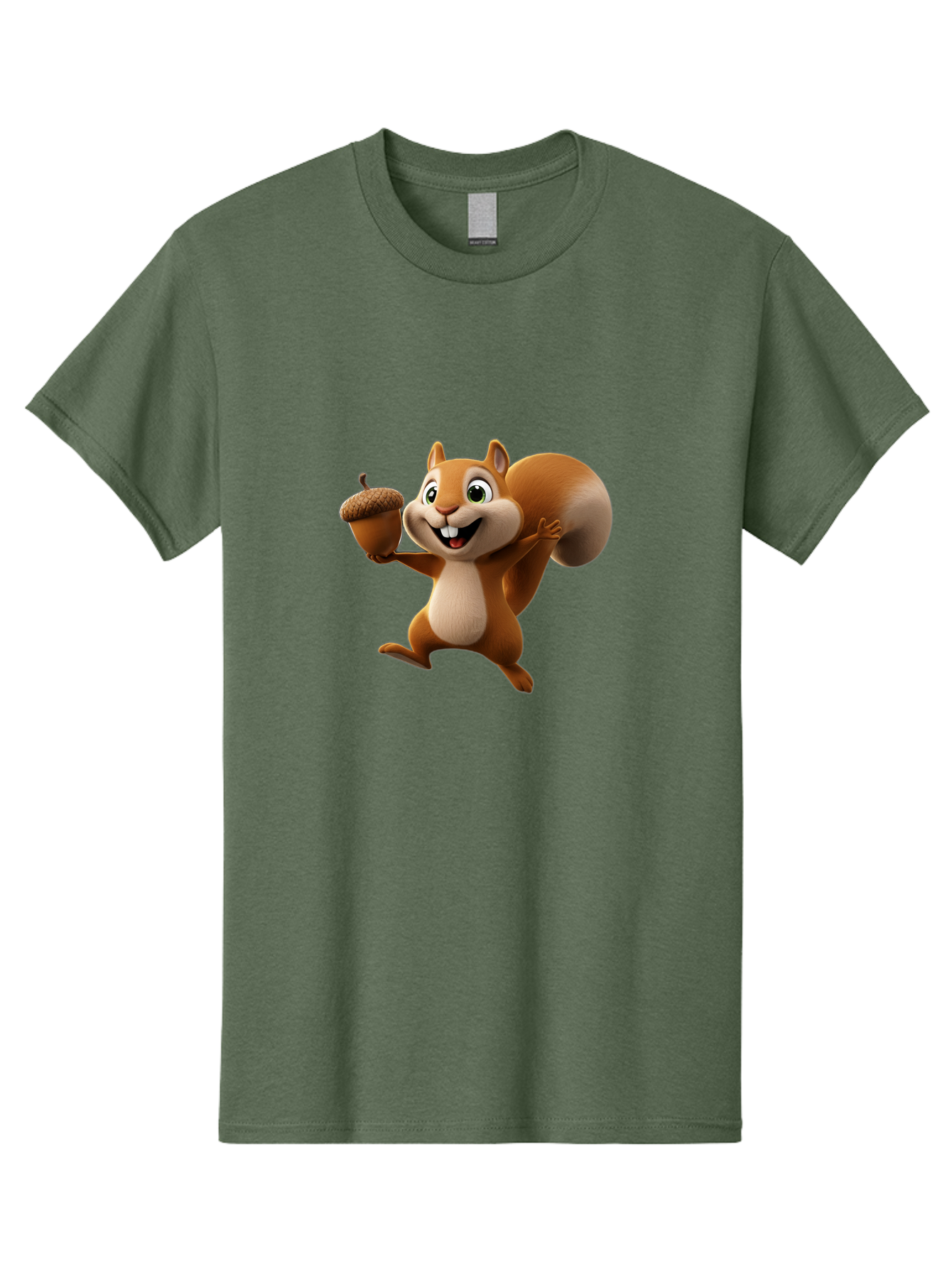 Squirrel-With-Acorn Men'S Graphic Tee, 100% Cotton, Comfortable Casual Summer Wear, Machine Washable, Cartoon Squirrel, Happy Squirrel, Acorn, Forest Animal, Cute Cartoon Character, Squirrel Character, Funny Squirrel, Squirrel Graphics Bae776 9