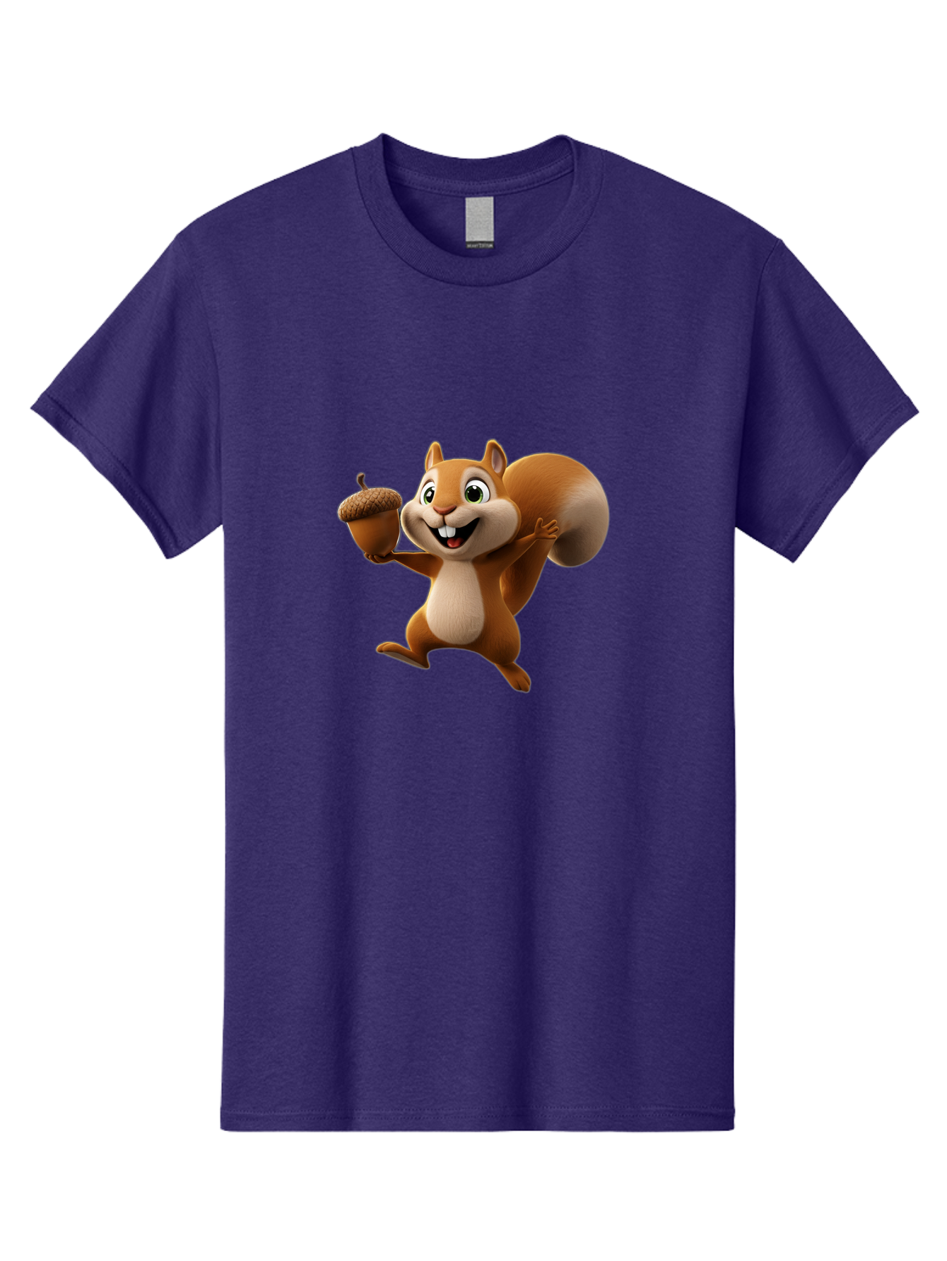 Squirrel-With-Acorn Men'S Graphic Tee, 100% Cotton, Comfortable Casual Summer Wear, Machine Washable, Cartoon Squirrel, Happy Squirrel, Acorn, Forest Animal, Cute Cartoon Character, Squirrel Character, Funny Squirrel, Squirrel Graphics Bae776 7