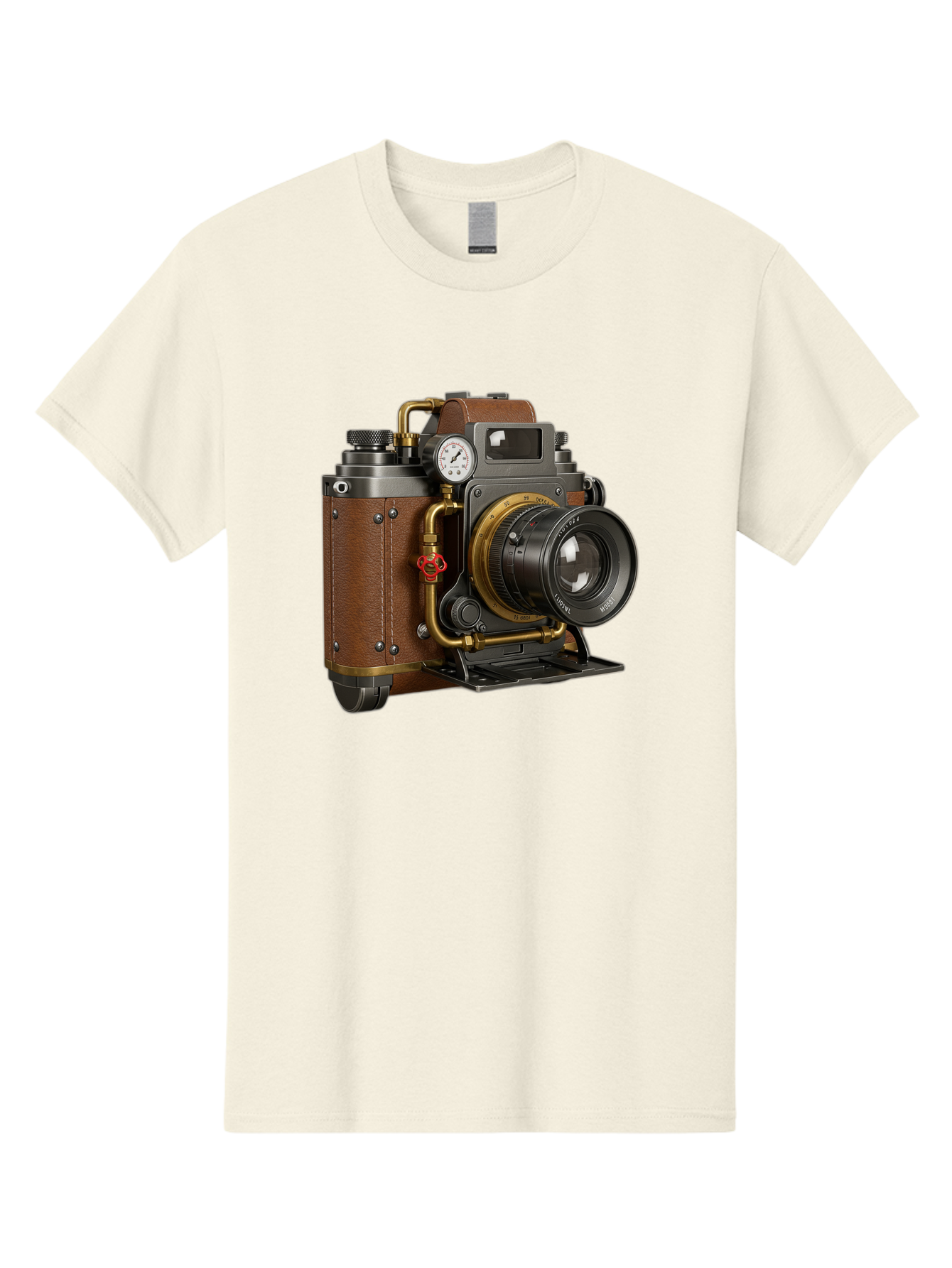 Steampunk-Camera Men'S Graphic Tee, 100% Cotton, Comfortable Casual Summer Wear, Machine Washable, Vintage Camera, Steampunk Design, Antique Photography, Retro Technology, Industrial Elements, Leather Wrapping, Brass Accents, Creative Art, Bae787 12