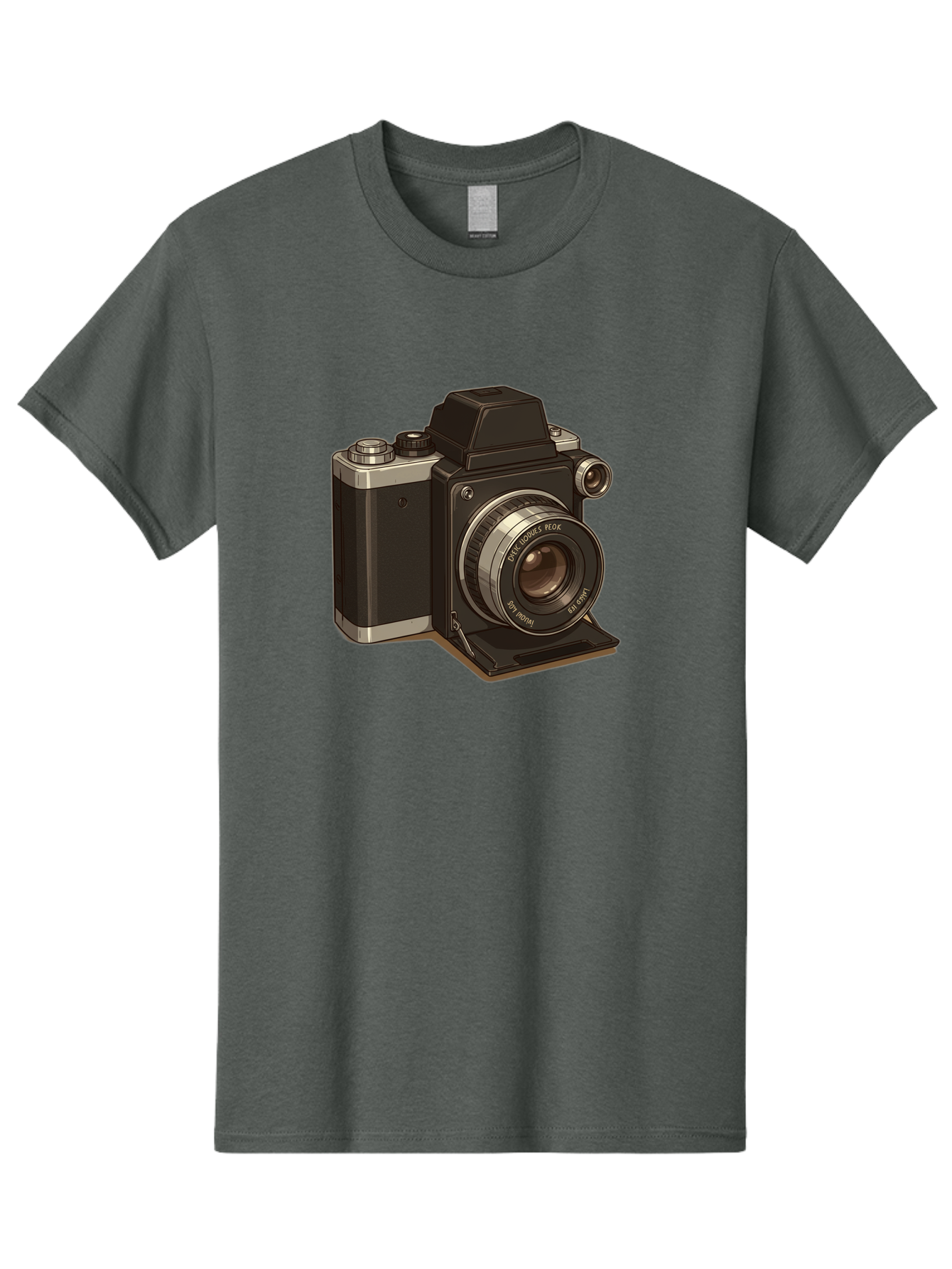 Tlr-Camera Men'S Graphic Tee, 100% Cotton, Comfortable Casual Summer Wear, Machine Washable, Vintage Camera, Twin Lens Reflex Camera, Black And Silver, Photography Equipment, Lens, Nikon, Camera Body, Classic Design, Retro Style, Film Camera Bae801 8