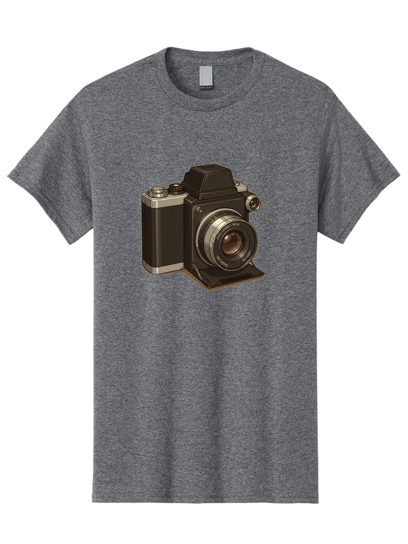 Tlr-Camera Men'S Graphic Tee, 100% Cotton, Comfortable Casual Summer Wear, Machine Washable, Vintage Camera, Twin Lens Reflex Camera, Black And Silver, Photography Equipment, Lens, Nikon, Camera Body, Classic Design, Retro Style, Film Camera Bae801 11