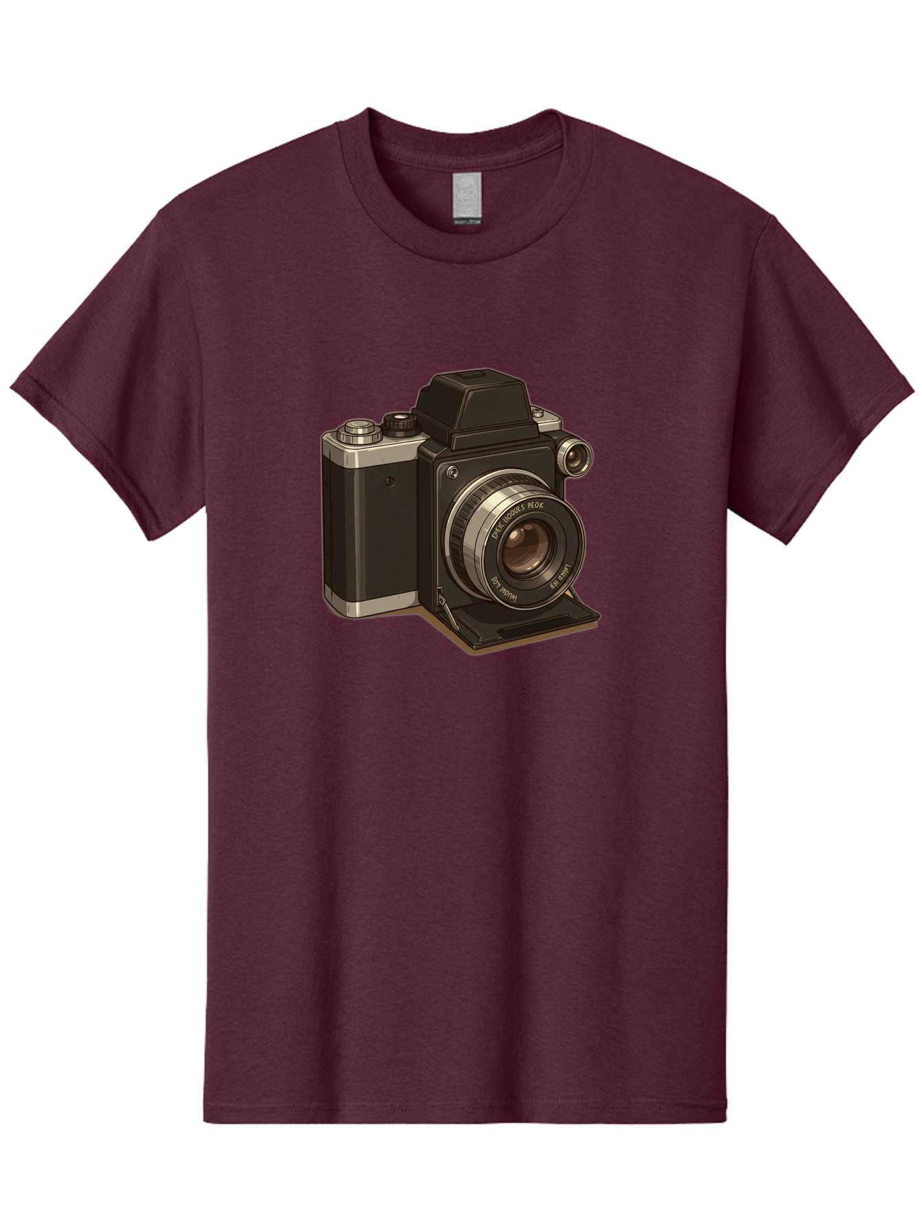 Tlr-Camera Men'S Graphic Tee, 100% Cotton, Comfortable Casual Summer Wear, Machine Washable, Vintage Camera, Twin Lens Reflex Camera, Black And Silver, Photography Equipment, Lens, Nikon, Camera Body, Classic Design, Retro Style, Film Camera Bae801 4