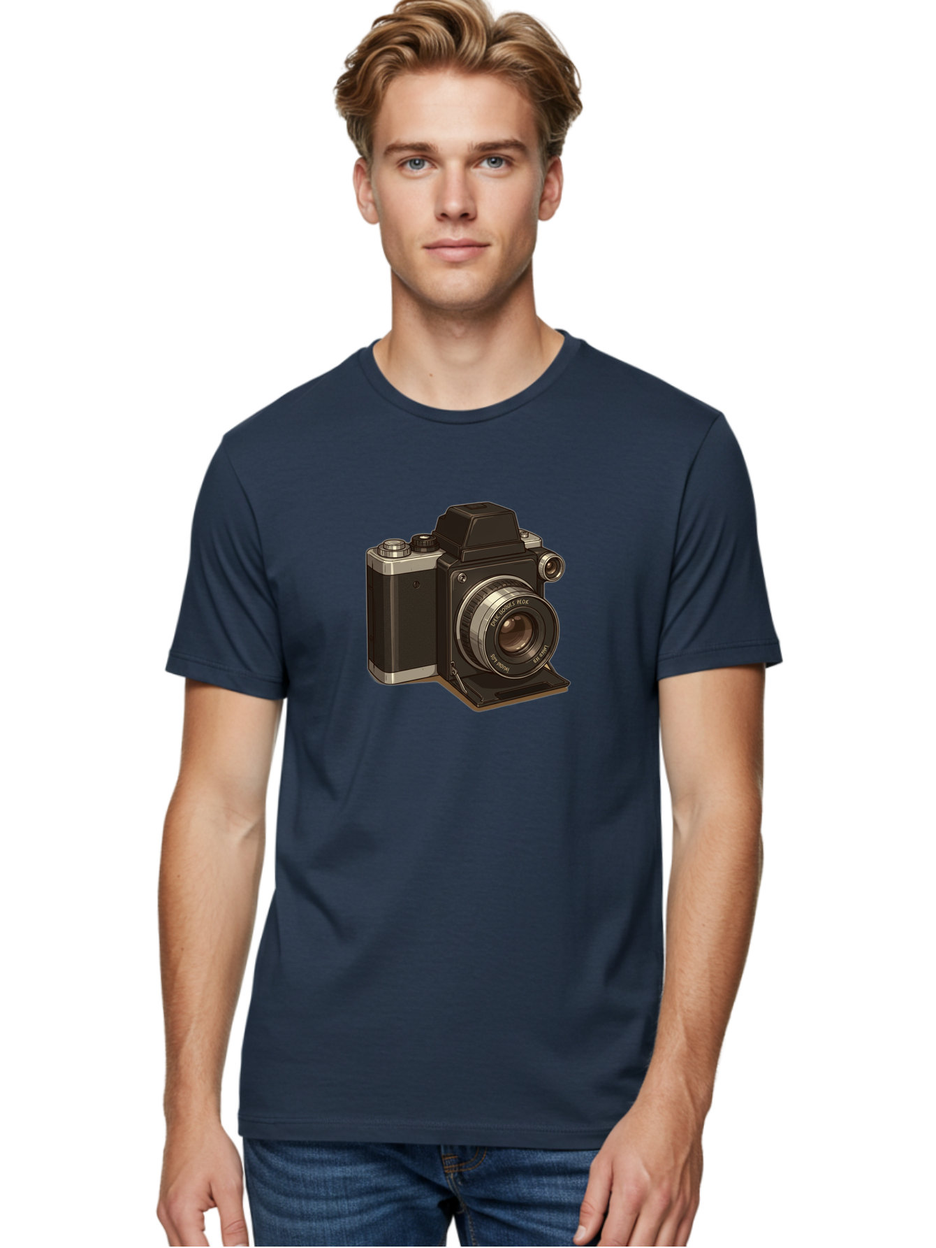 Tlr-Camera Men'S Graphic Tee, 100% Cotton, Comfortable Casual Summer Wear, Machine Washable, Vintage Camera, Twin Lens Reflex Camera, Black And Silver, Photography Equipment, Lens, Nikon, Camera Body, Classic Design, Retro Style, Film Camera Bae801 27