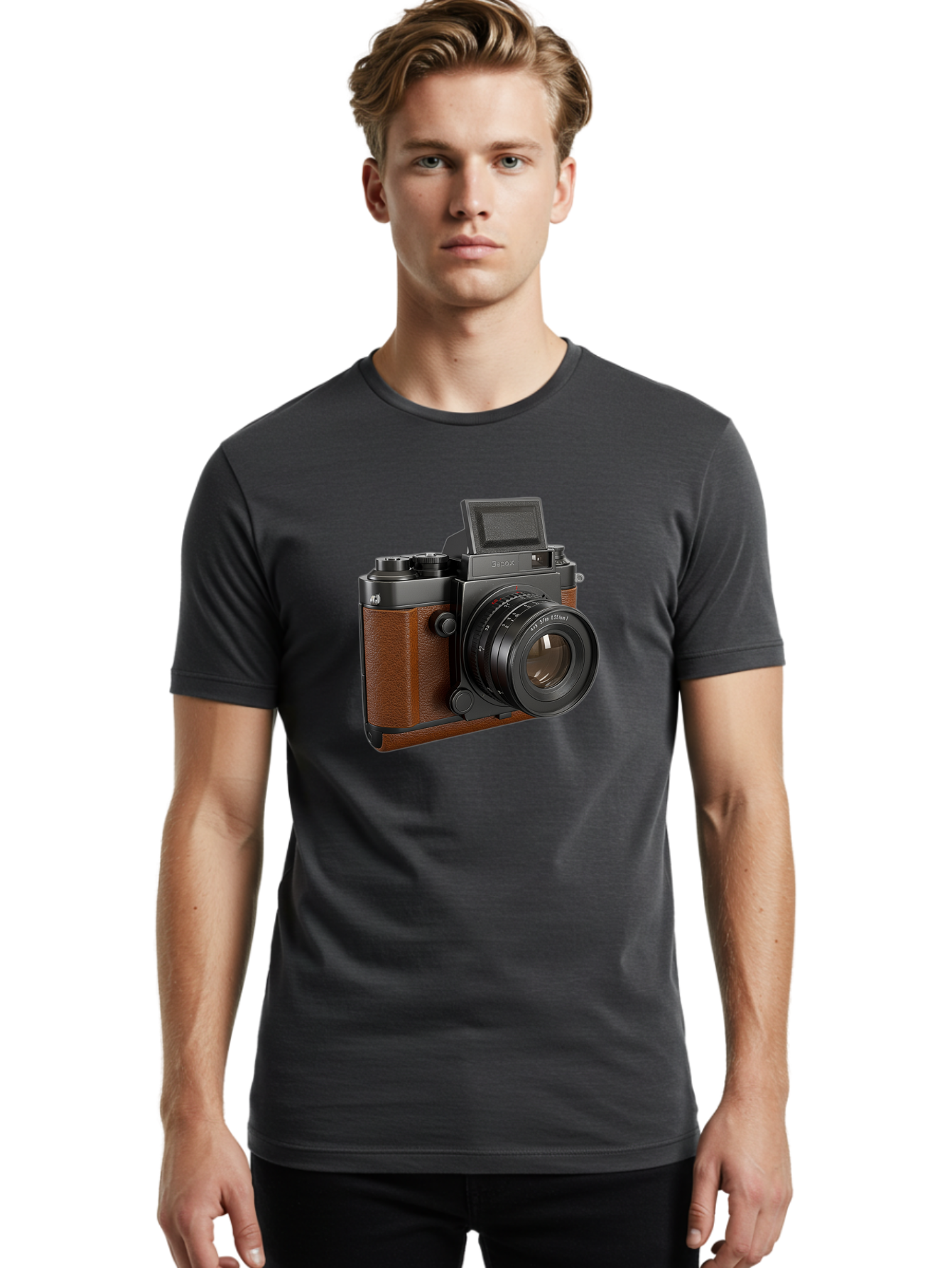 Tlr-Rx-Camera Men'S Graphic Tee, 100% Cotton, Comfortable Casual Summer Wear, Machine Washable, Vintage Camera, Fujifilm X100, Retro Style, Digital Camera, Photography Equipment, Camera Lens, Photographer Gear, Classic Design, Fujifilm Camera Bae802 24