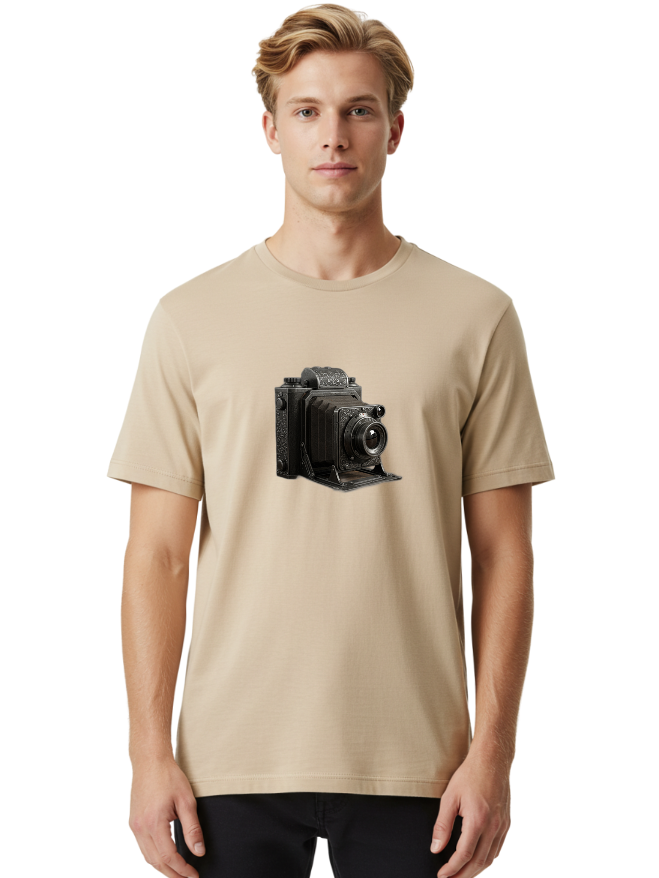 Vintage-Camera-6 Men'S Graphic Tee, 100% Cotton, Comfortable Casual Summer Wear, Machine Washable, Vintage Camera, Antique Photography, Classic Camera Design, Old-Fashioned Photography Equipment, Retro Camera, Historical Camera, Black Camera Bae810 29