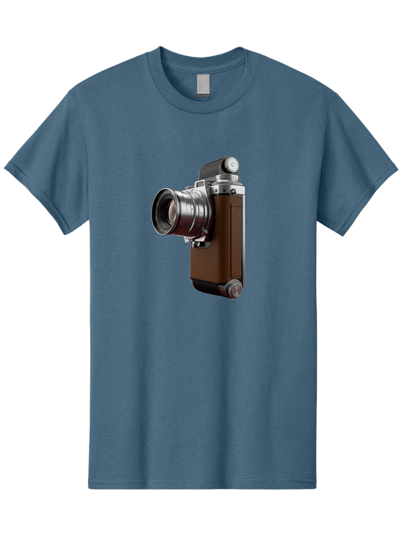 Vintage-Camera-8 Men'S Graphic Tee, 100% Cotton, Comfortable Casual Summer Wear, Machine Washable, Retro Camera, Old Photography Equipment, Classic Design, Film Camera, Lens, Brown Body, Silver Accents, Photography History, Nostalgic Feel, Bae812 10