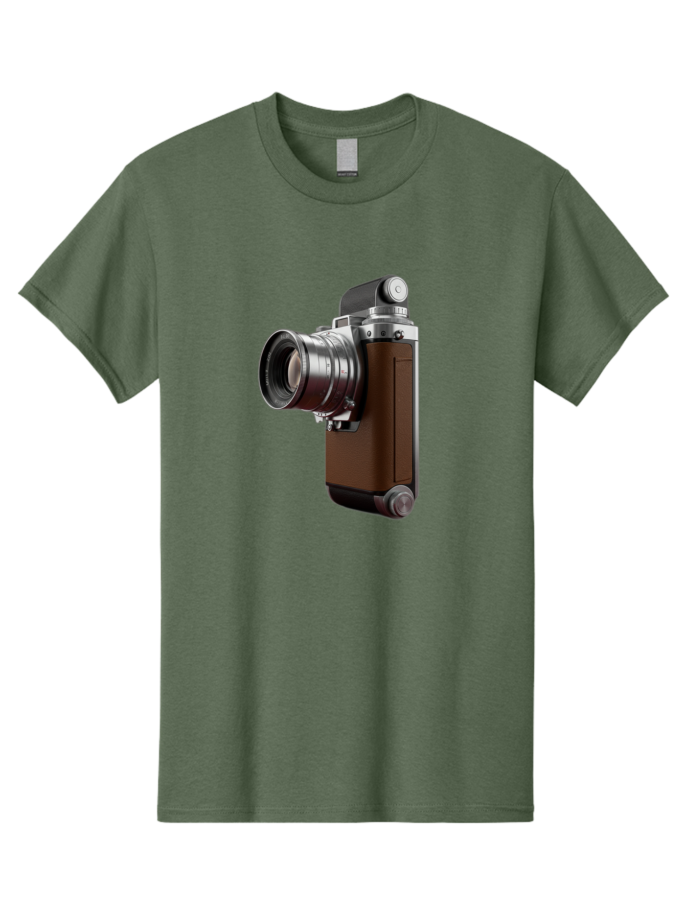 Vintage-Camera-8 Men'S Graphic Tee, 100% Cotton, Comfortable Casual Summer Wear, Machine Washable, Retro Camera, Old Photography Equipment, Classic Design, Film Camera, Lens, Brown Body, Silver Accents, Photography History, Nostalgic Feel, Bae812 5