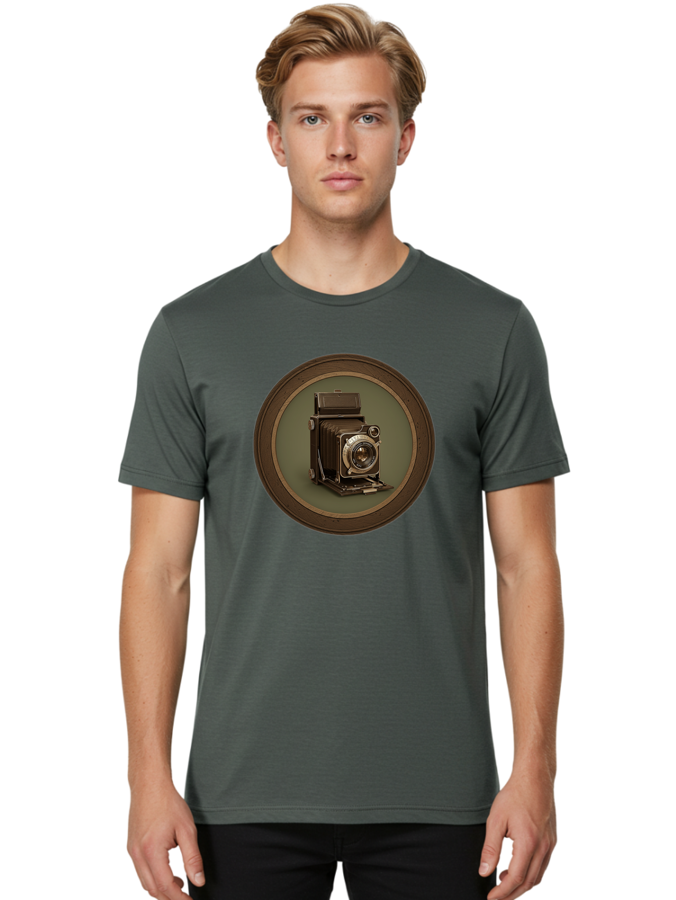 Vintage-Camera Men'S Graphic Tee, 100% Cotton, Comfortable Casual Summer Wear, Machine Washable, Vintage Camera, Antique Photography Equipment, Classic Camera Design, Retro Style, Old-Fashioned Lens, Nostalgic Photography, Timeless Art, Bae815 21