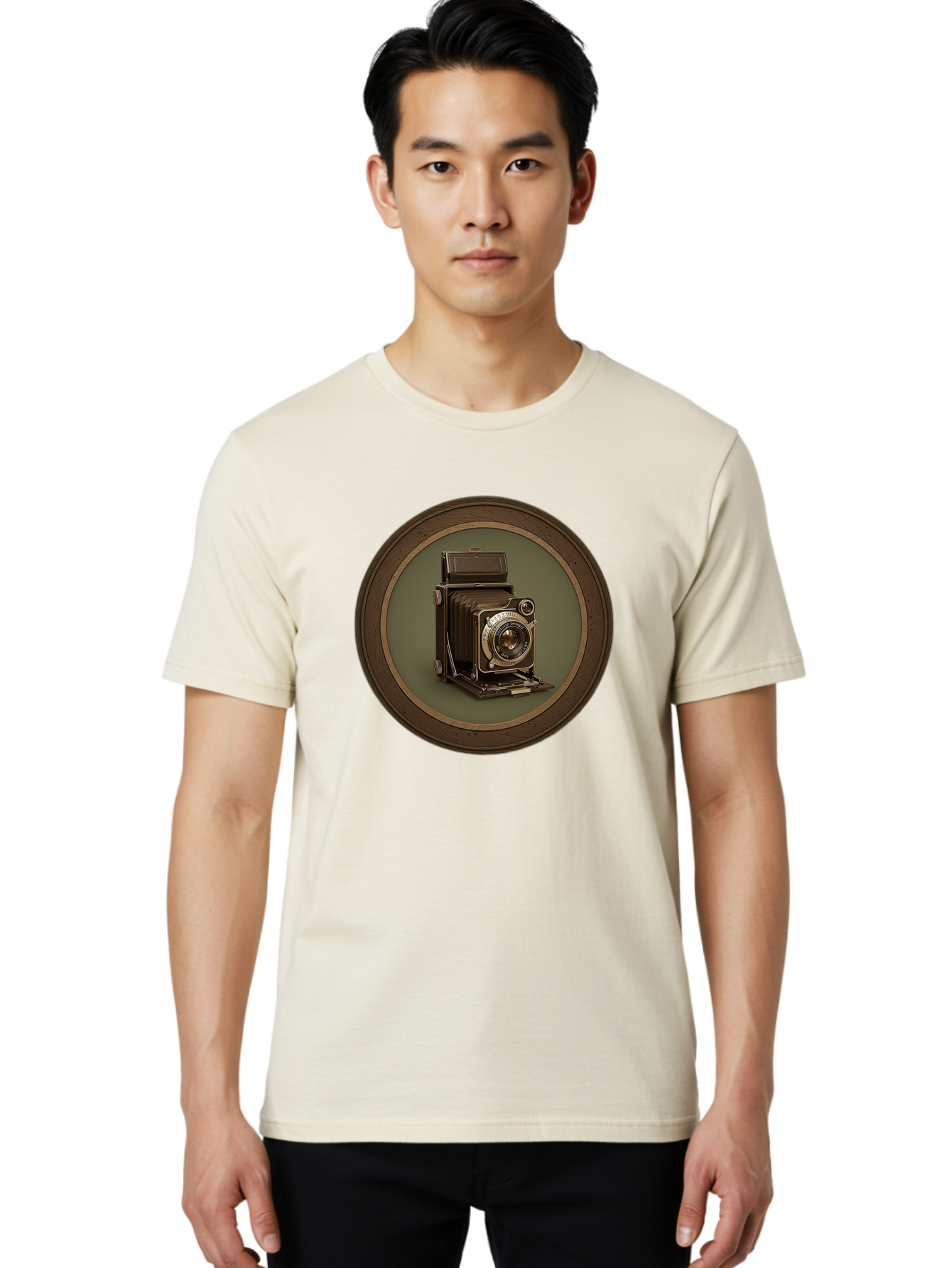 Vintage-Camera Men'S Graphic Tee, 100% Cotton, Comfortable Casual Summer Wear, Machine Washable, Vintage Camera, Antique Photography Equipment, Classic Camera Design, Retro Style, Old-Fashioned Lens, Nostalgic Photography, Timeless Art, Bae815 30