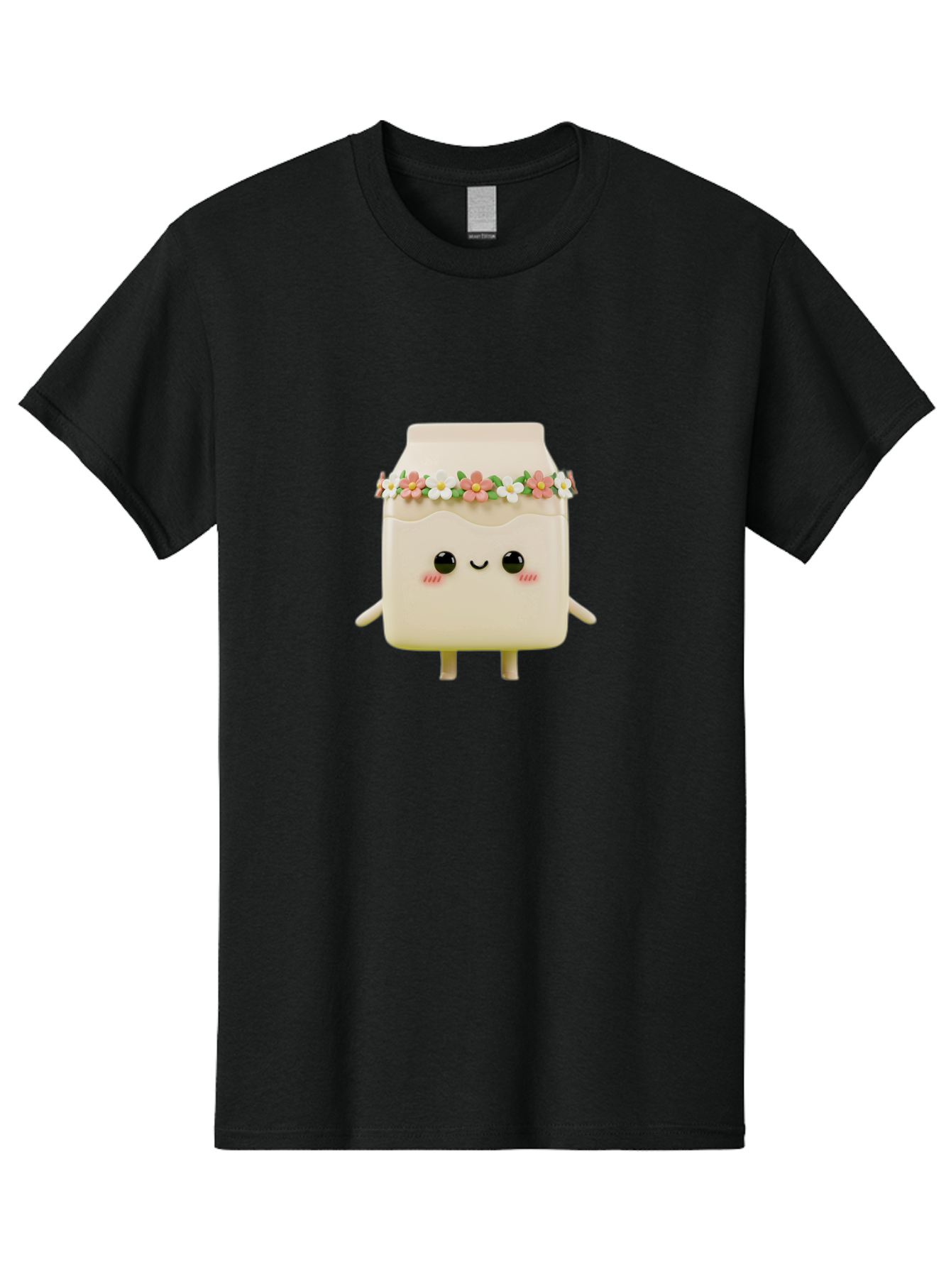 Yogurt-With-Flowers Men'S Graphic Tee, 100% Cotton, Comfortable Casual Summer Wear, Machine Washable, Yogurt Bottle With Floral Crown, Cute Anime Character, Kawaii Food, Pastel Colors, Floral Decoration, Adorable Design, Cartoon Style, Bae822 7