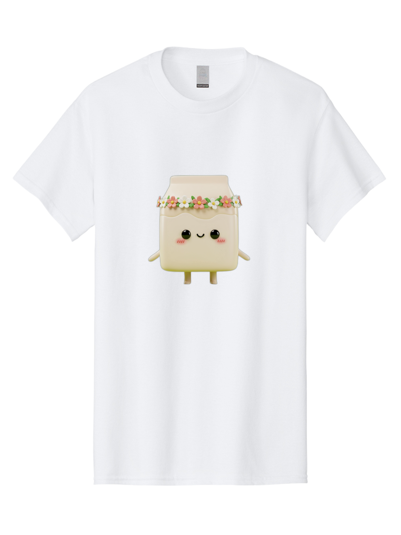 Yogurt-With-Flowers Men'S Graphic Tee, 100% Cotton, Comfortable Casual Summer Wear, Machine Washable, Yogurt Bottle With Floral Crown, Cute Anime Character, Kawaii Food, Pastel Colors, Floral Decoration, Adorable Design, Cartoon Style, Bae822 10