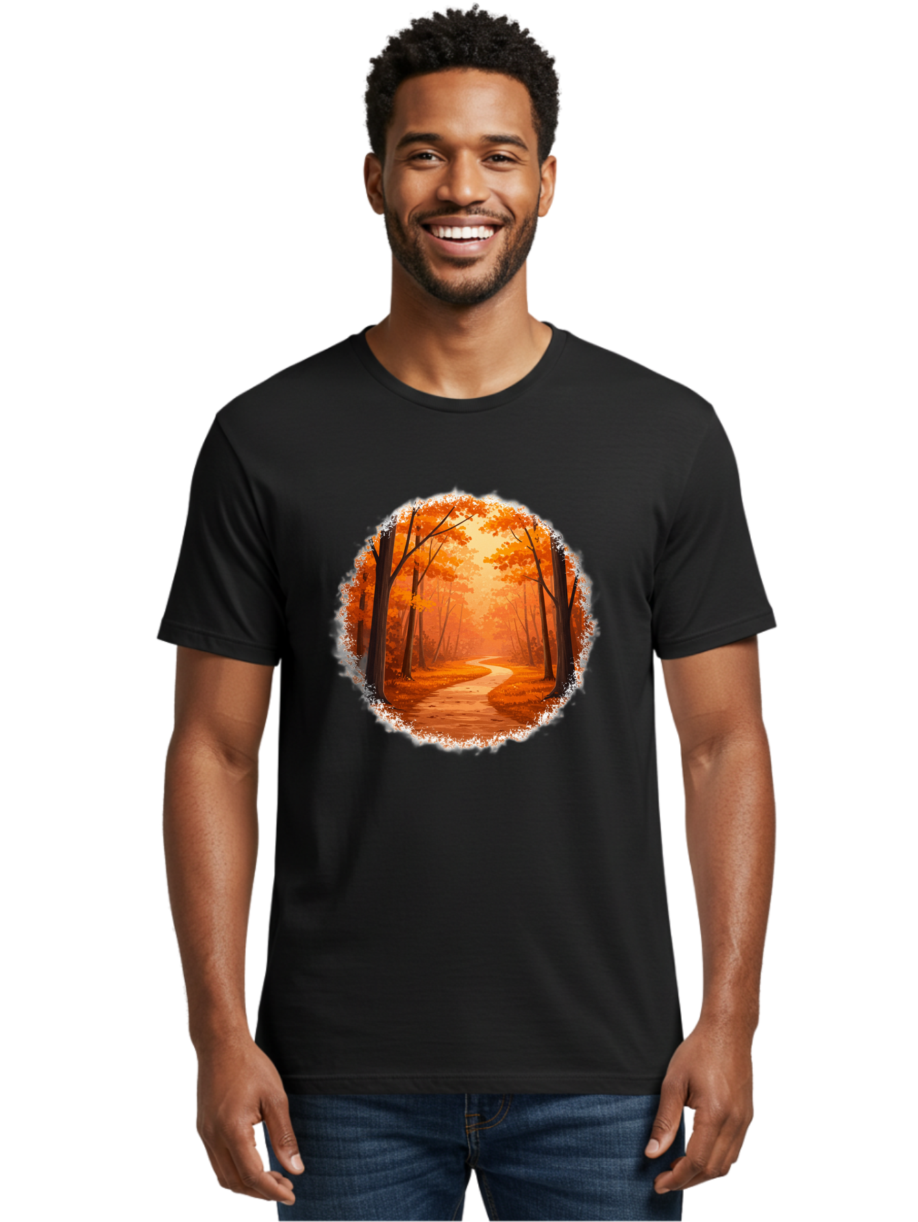 Autumn-Forest-Path Men'S Graphic Tee, 100% Cotton, Comfortable Casual Summer Wear, Machine Washable, Vintage Camera, Old Camera, Antique Camera, Black Camera, Classic Photography, Photography Equipment, Nostalgic Device, Film Camera, Bae834 16