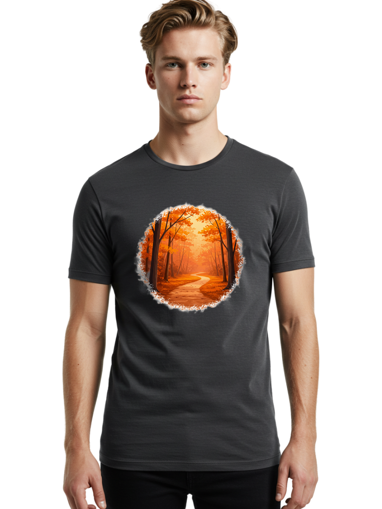 Autumn-Forest-Path Men'S Graphic Tee, 100% Cotton, Comfortable Casual Summer Wear, Machine Washable, Vintage Camera, Old Camera, Antique Camera, Black Camera, Classic Photography, Photography Equipment, Nostalgic Device, Film Camera, Bae834 23