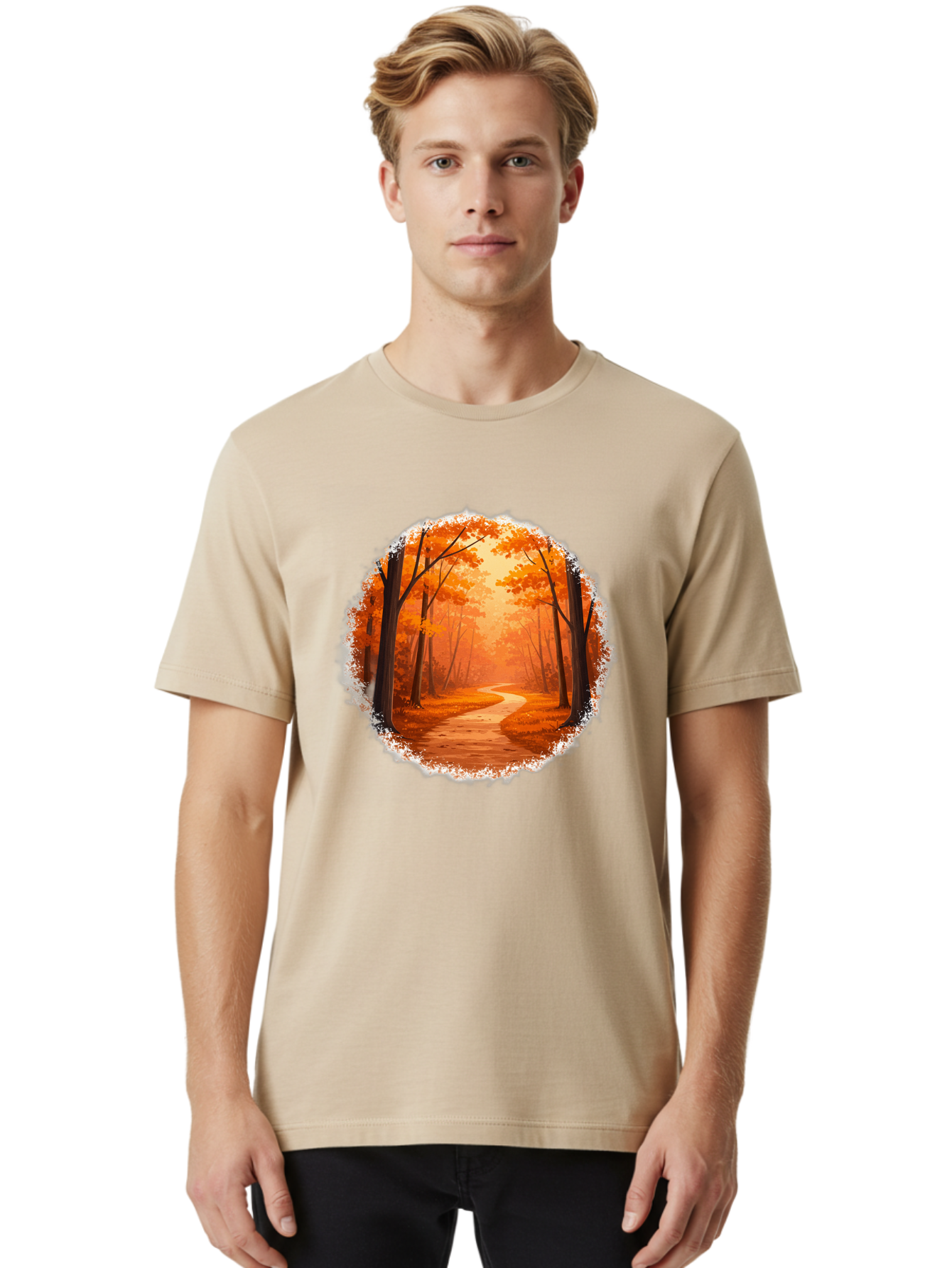 Autumn-Forest-Path Men'S Graphic Tee, 100% Cotton, Comfortable Casual Summer Wear, Machine Washable, Vintage Camera, Old Camera, Antique Camera, Black Camera, Classic Photography, Photography Equipment, Nostalgic Device, Film Camera, Bae834 24