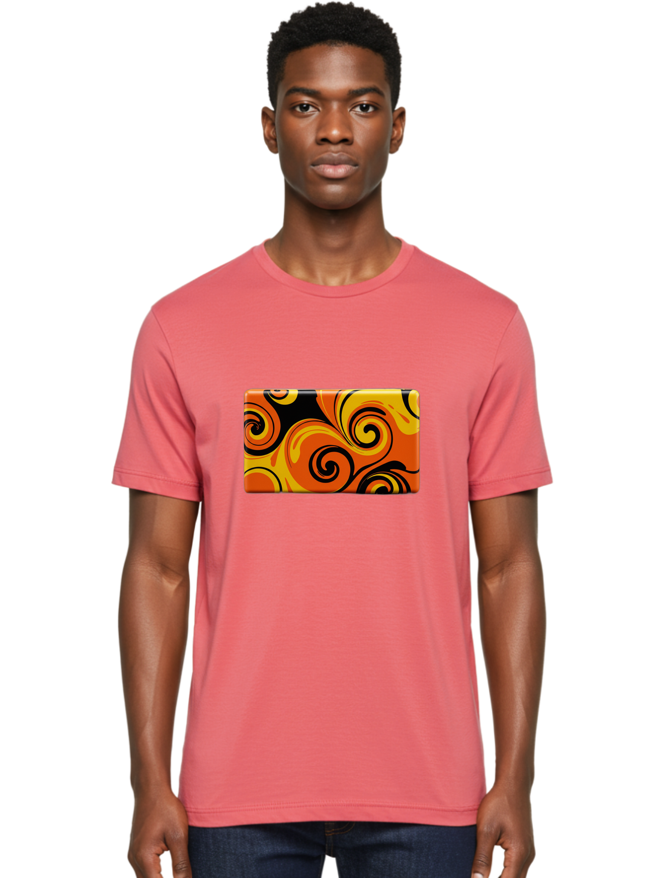 Orange-Swirl-Design Men'S Graphic Tee, 100% Cotton, Comfortable Casual Summer Wear, Machine Washable, Vintage Camera, Old Camera, Antique Camera, Black Camera, Classic Photography, Photography Equipment, Nostalgic Device, Film Camera, Baf245 20
