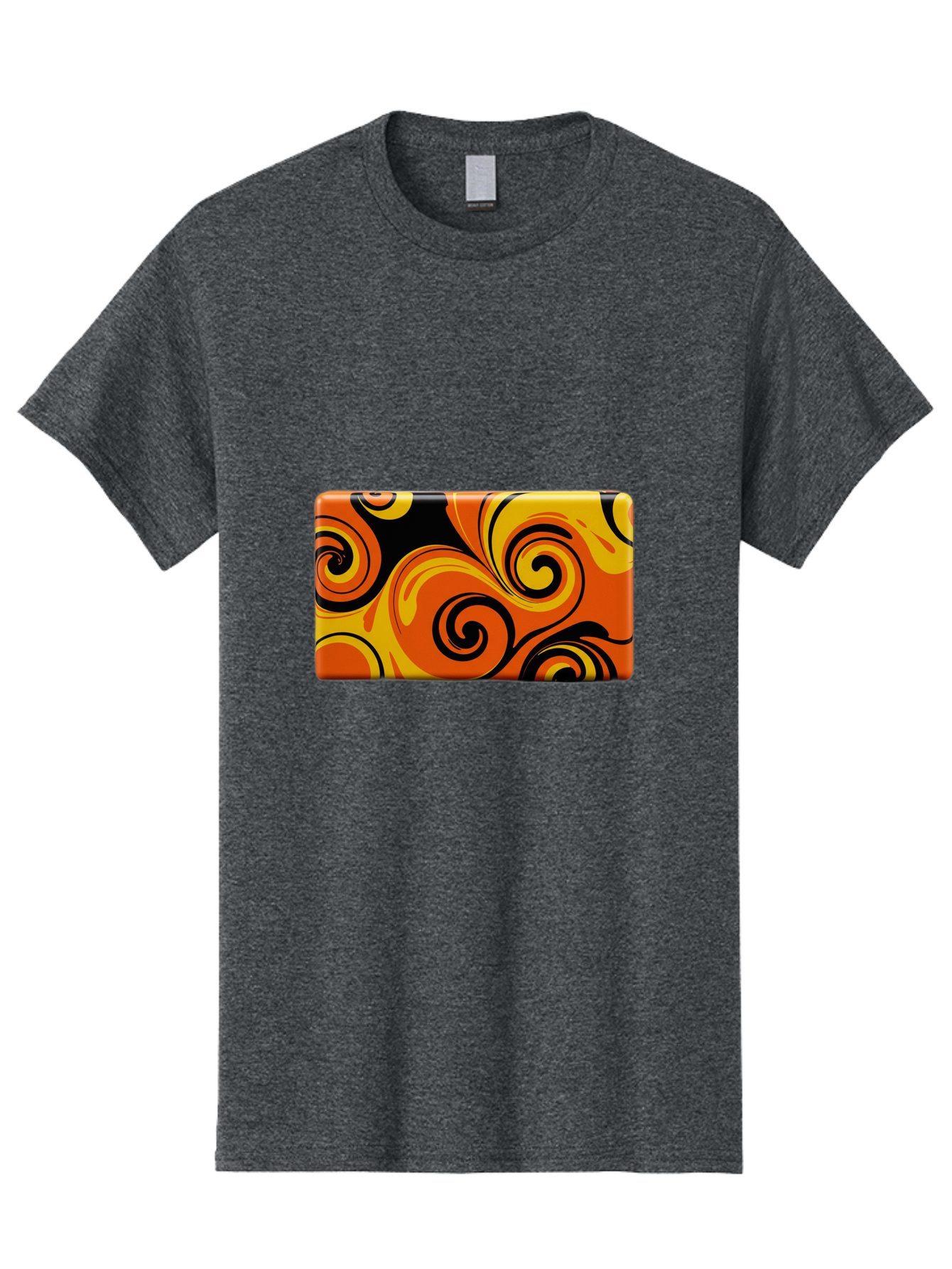 Orange-Swirl-Design Men'S Graphic Tee, 100% Cotton, Comfortable Casual Summer Wear, Machine Washable, Vintage Camera, Old Camera, Antique Camera, Black Camera, Classic Photography, Photography Equipment, Nostalgic Device, Film Camera, Baf245 10