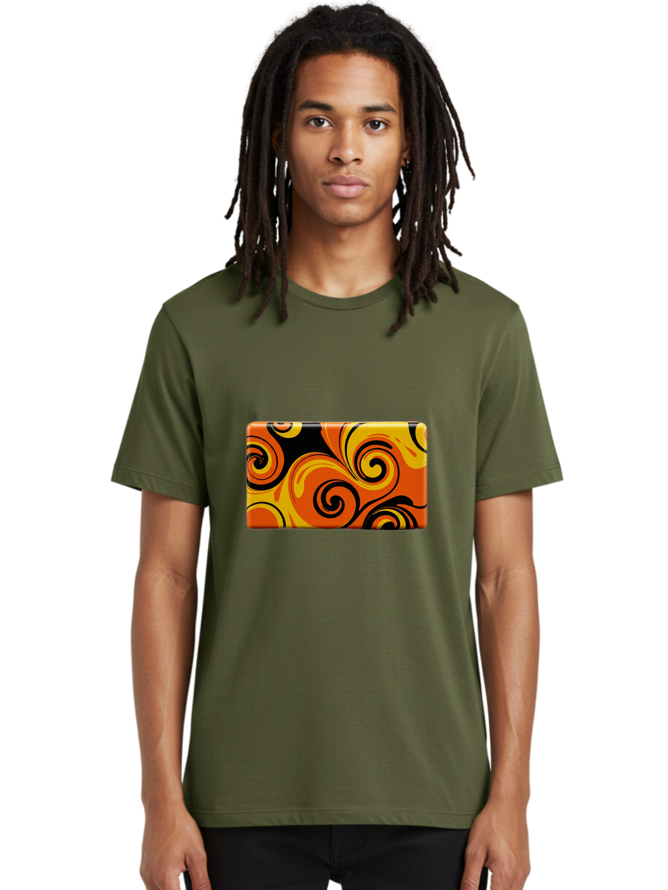 Orange-Swirl-Design Men'S Graphic Tee, 100% Cotton, Comfortable Casual Summer Wear, Machine Washable, Vintage Camera, Old Camera, Antique Camera, Black Camera, Classic Photography, Photography Equipment, Nostalgic Device, Film Camera, Baf245 21