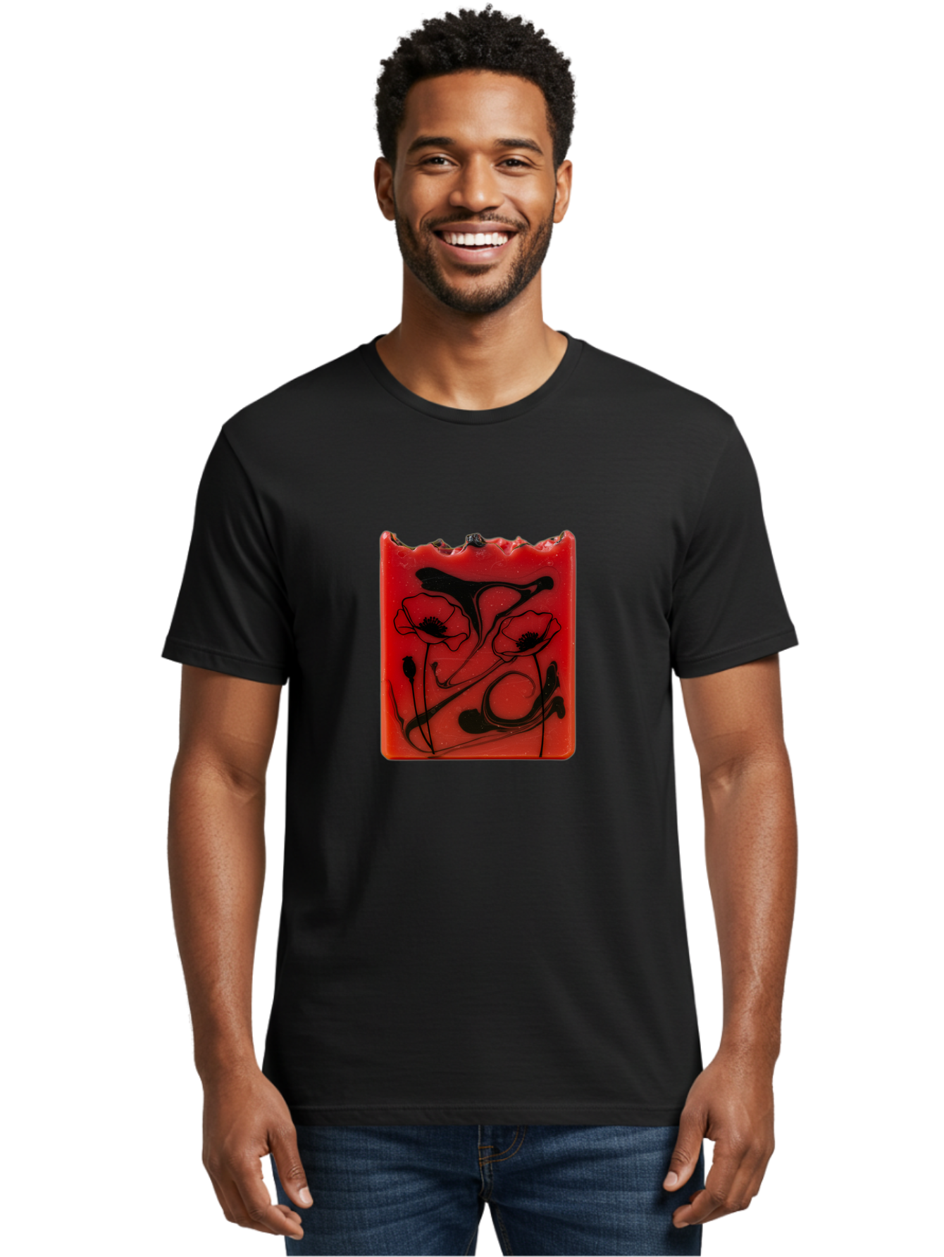 Red-Soap-With-Floral-Design Men'S Graphic Tee, 100% Cotton, Comfortable Casual Summer Wear, Machine Washable, Vintage Camera, Old Camera, Antique Camera, Black Camera, Classic Photography, Photography Equipment, Nostalgic Device, Film Camera, Baf461 19