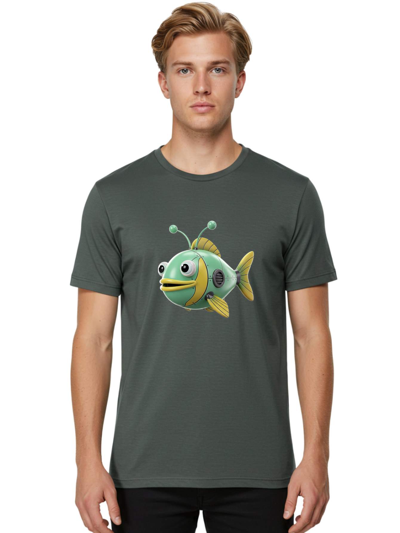 Robot-Fish-1 Men'S Graphic Tee, 100% Cotton, Comfortable Casual Summer Wear, Machine Washable, Vintage Camera, Old Camera, Antique Camera, Black Camera, Classic Photography, Photography Equipment, Nostalgic Device, Film Camera, Camera Art Baf469 28