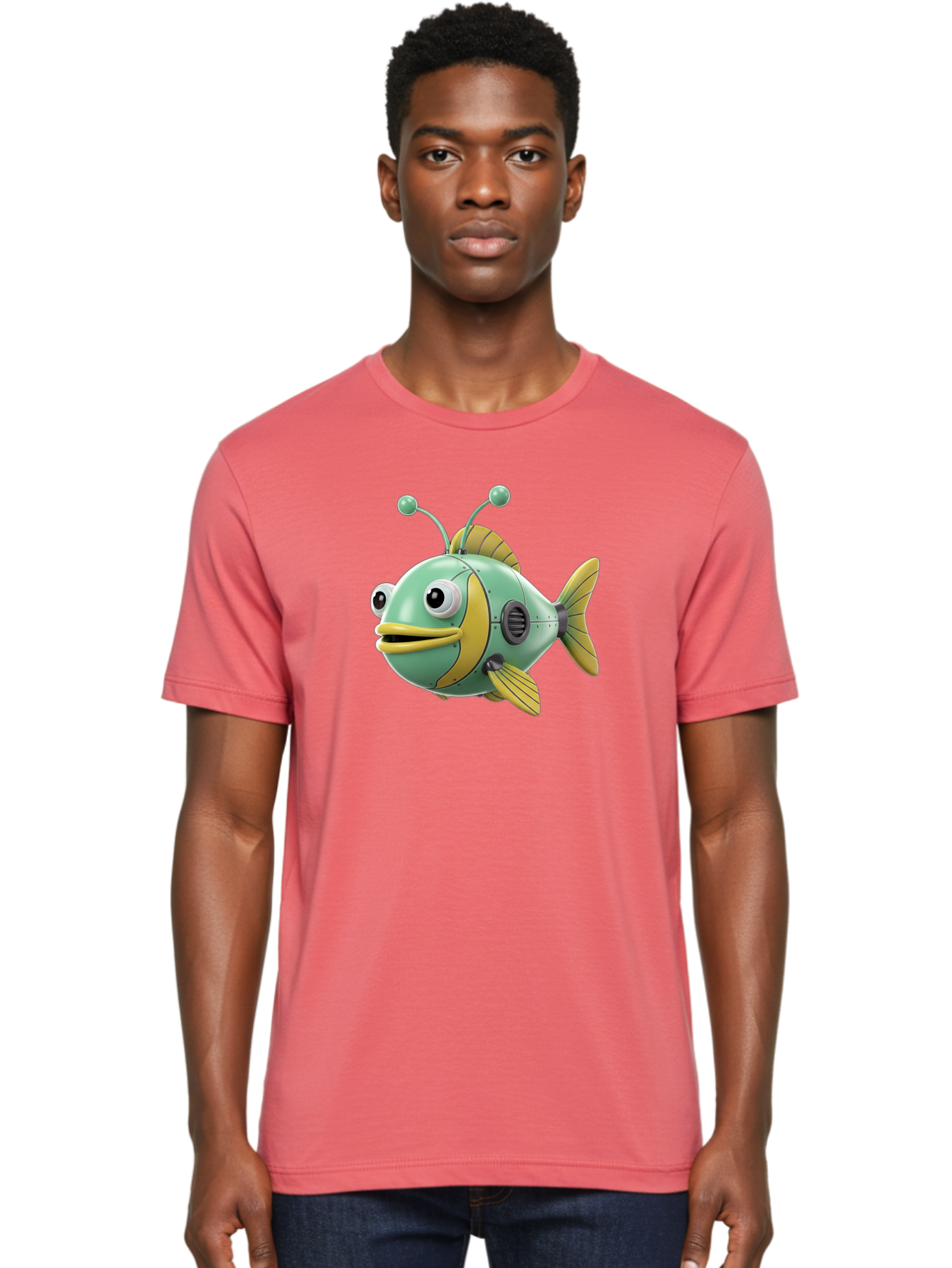 Robot-Fish-1 Men'S Graphic Tee, 100% Cotton, Comfortable Casual Summer Wear, Machine Washable, Vintage Camera, Old Camera, Antique Camera, Black Camera, Classic Photography, Photography Equipment, Nostalgic Device, Film Camera, Camera Art Baf469 25