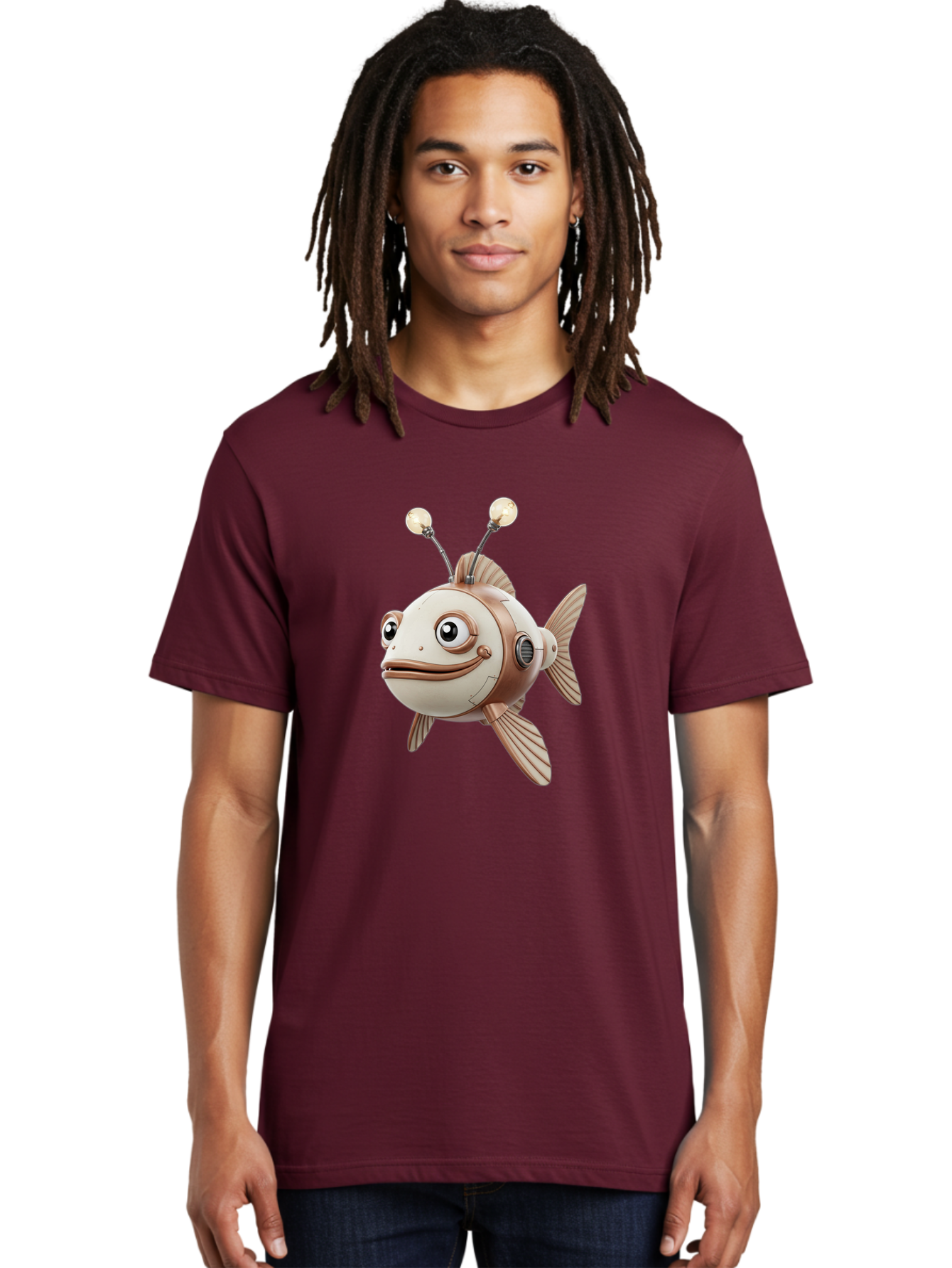 Robot-Fish-3 Men'S Graphic Tee, 100% Cotton, Comfortable Casual Summer Wear, Machine Washable, Vintage Camera, Old Camera, Antique Camera, Black Camera, Classic Photography, Photography Equipment, Nostalgic Device, Film Camera, Camera Art Baf471 23
