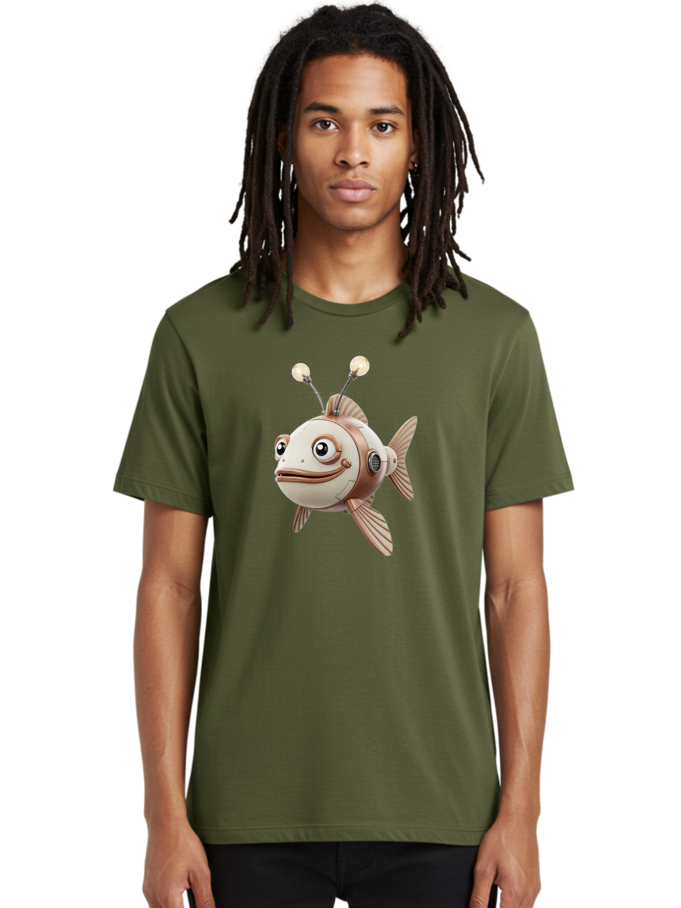 Robot-Fish-3 Men'S Graphic Tee, 100% Cotton, Comfortable Casual Summer Wear, Machine Washable, Vintage Camera, Old Camera, Antique Camera, Black Camera, Classic Photography, Photography Equipment, Nostalgic Device, Film Camera, Camera Art Baf471 27
