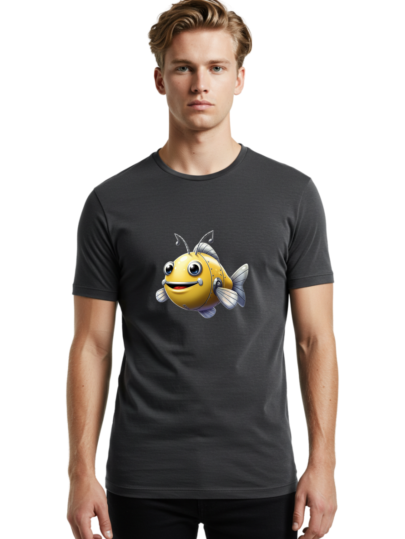 Robot-Fish-5 Men'S Graphic Tee, 100% Cotton, Comfortable Casual Summer Wear, Machine Washable, Vintage Camera, Old Camera, Antique Camera, Black Camera, Classic Photography, Photography Equipment, Nostalgic Device, Film Camera, Camera Art Baf473 21